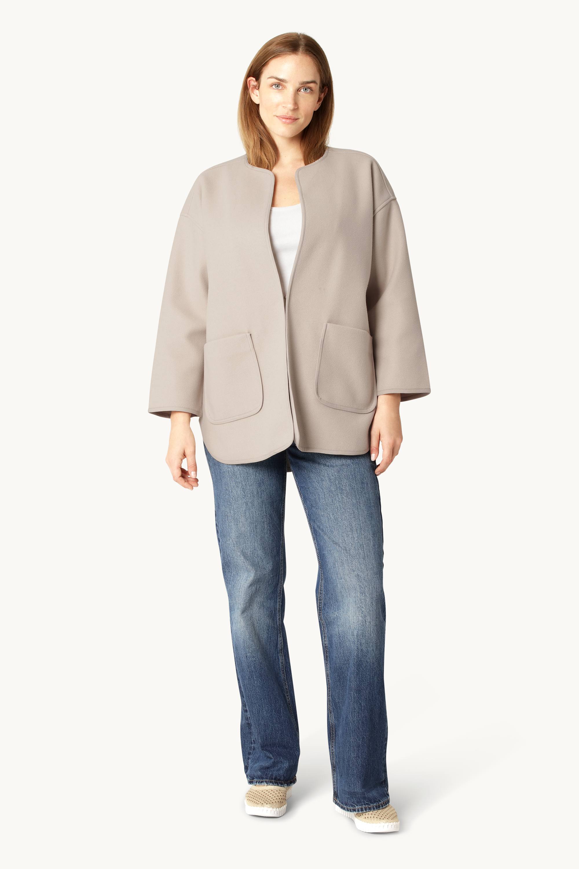 Felted Casual Jacket - White Pepper
