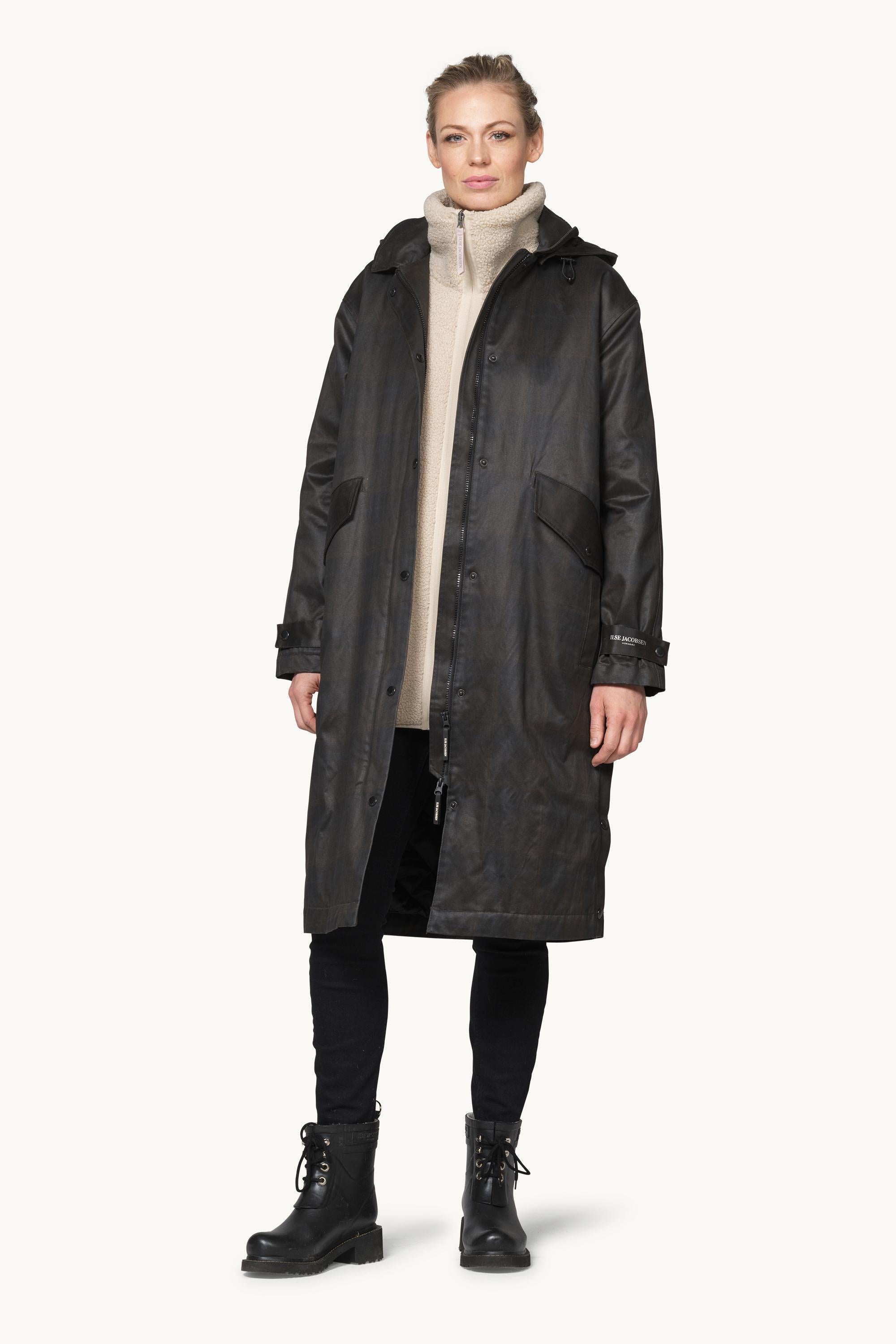 Padded Coat - Dark Brown Check