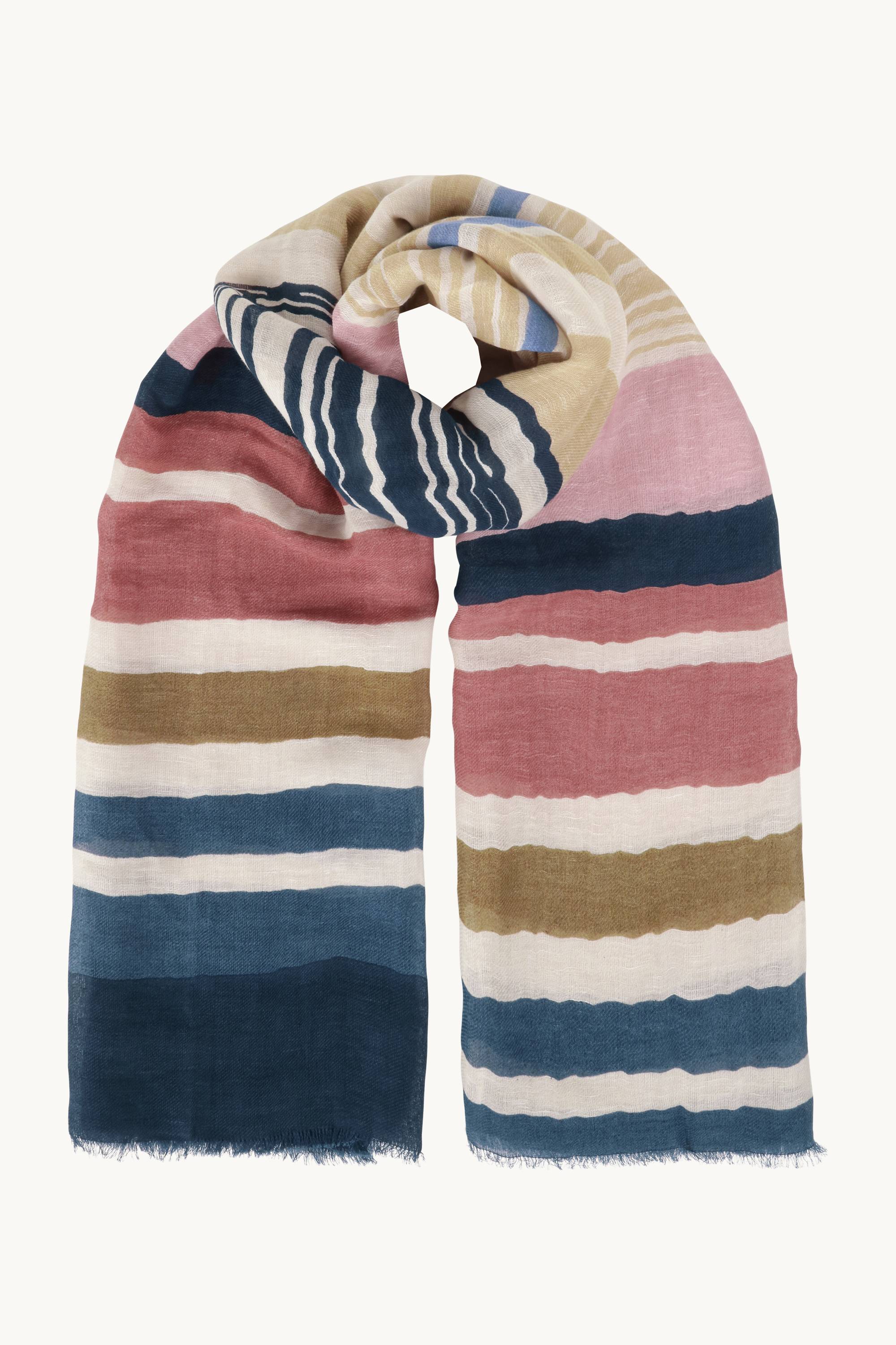 Striped Scarf - Beige Organic Stripe
