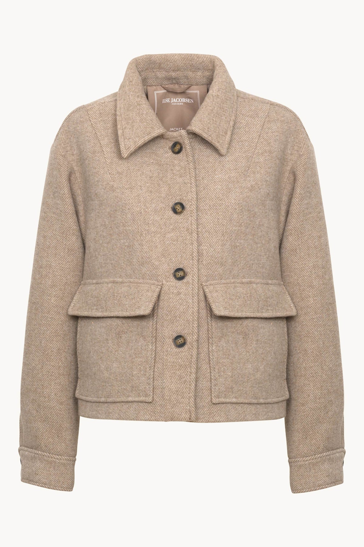 Short Buttoned Jacket - Greige