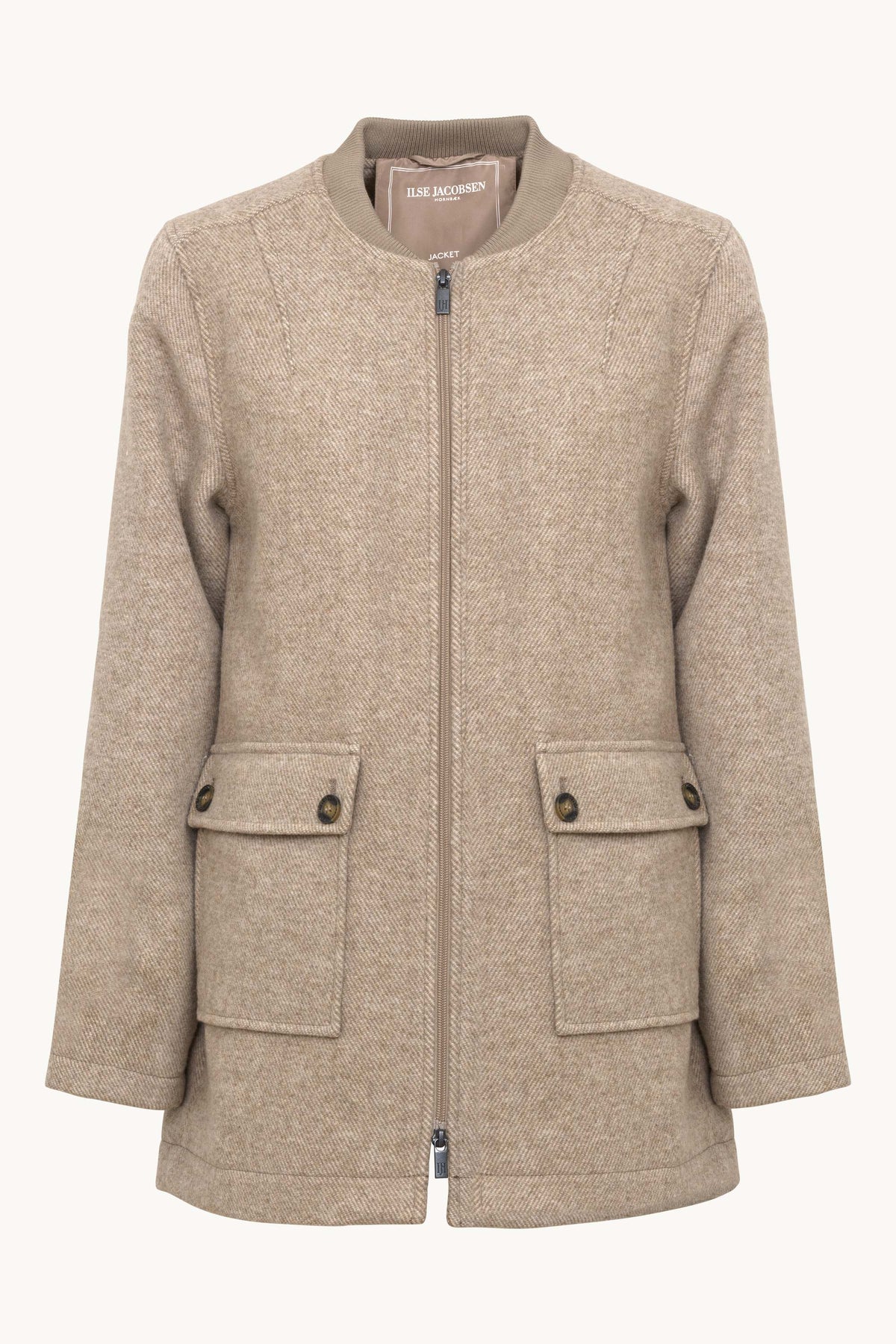 Mid-Length Zip Jacket - Greige