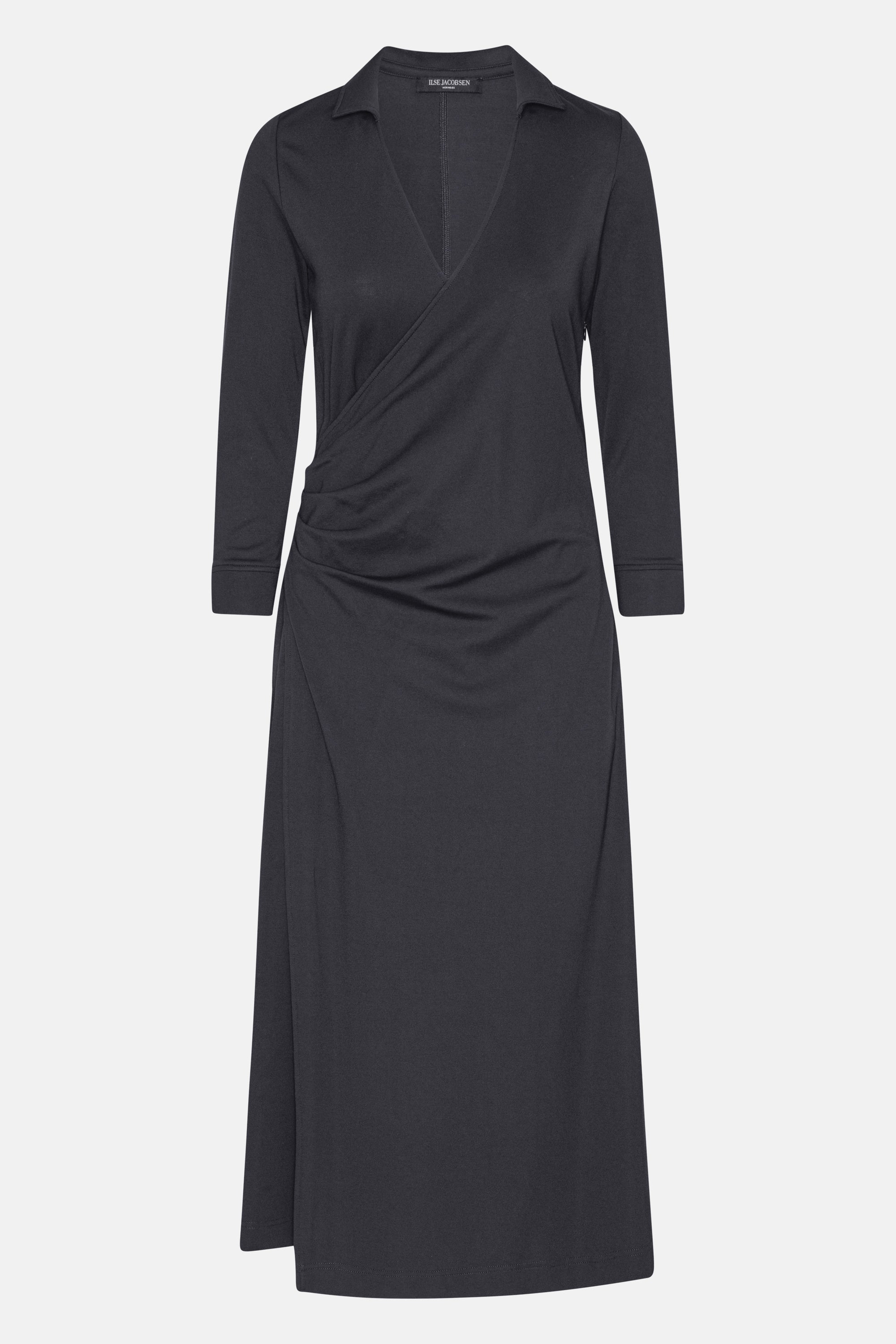 Long Sleeved Dress Pleats - Dark Indigo