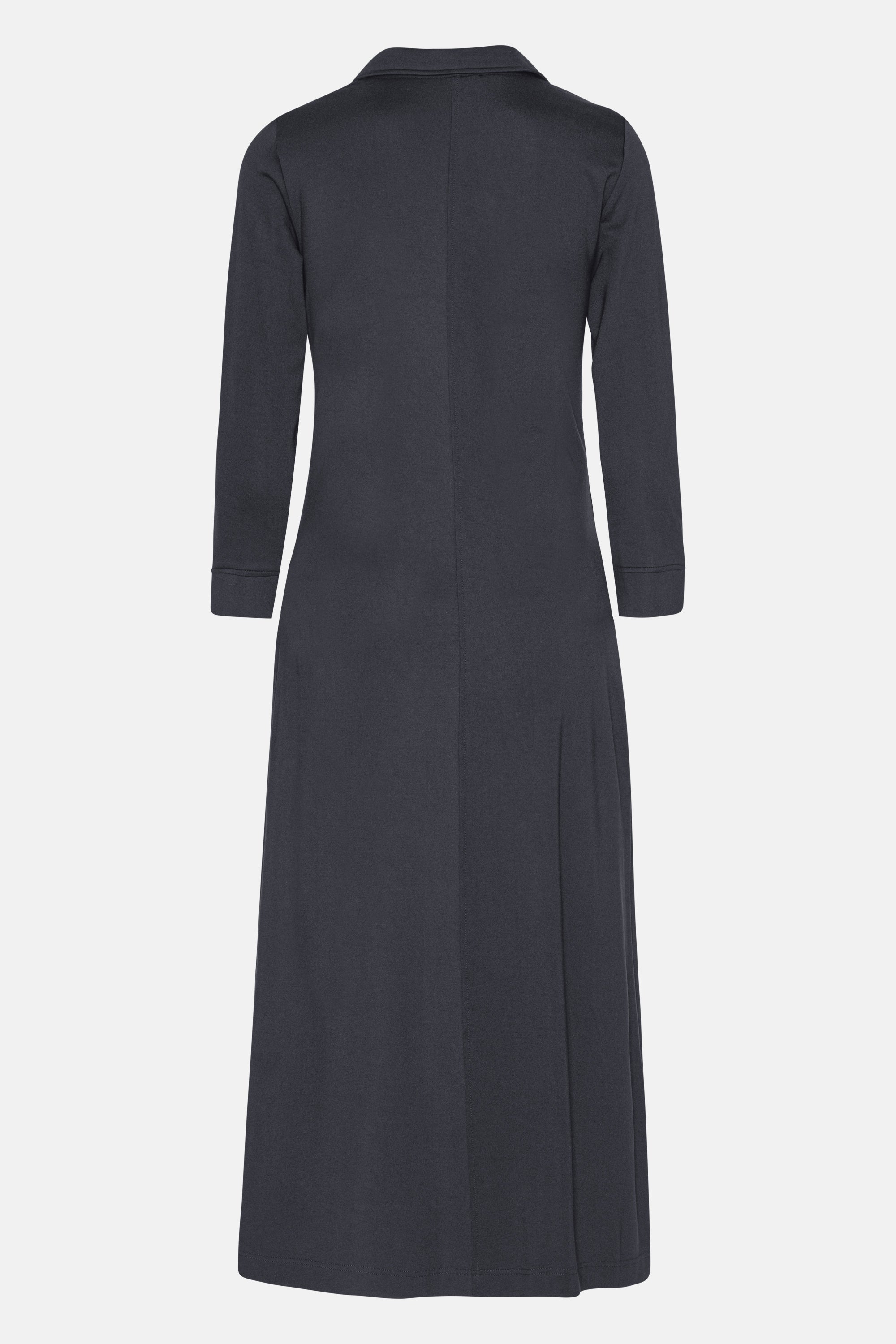 Long Sleeved Dress Pleats - Dark Indigo