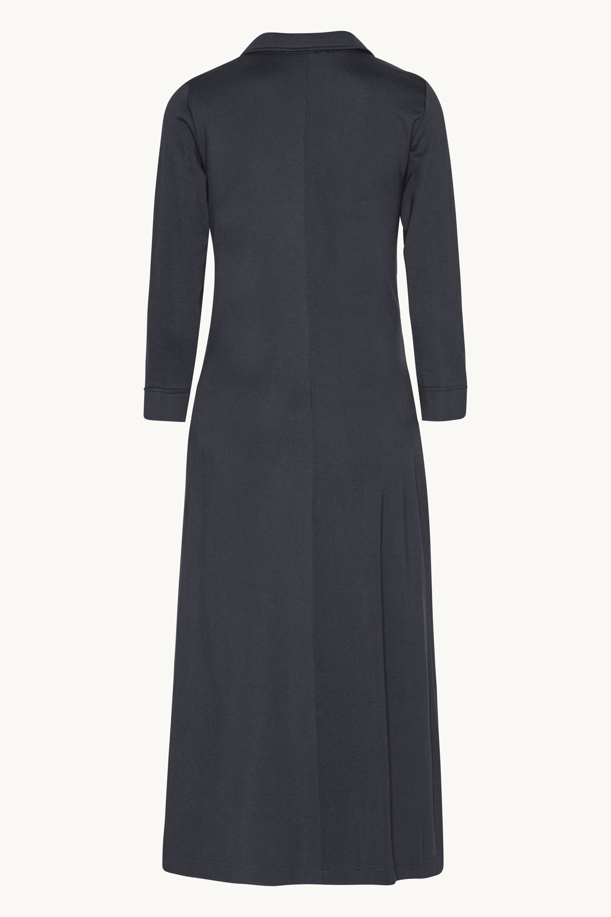 Long Sleeved Dress Pleats - Dark Indigo