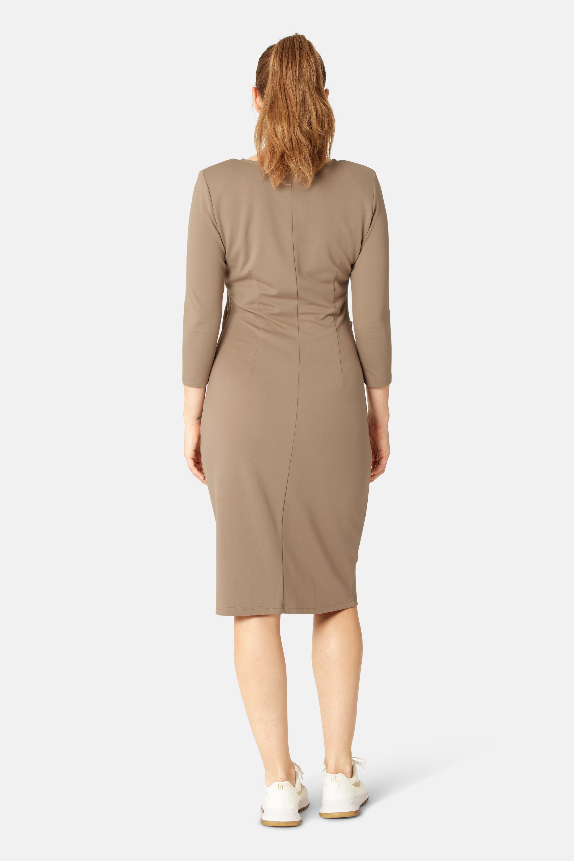 Dress With Pleats - Greige