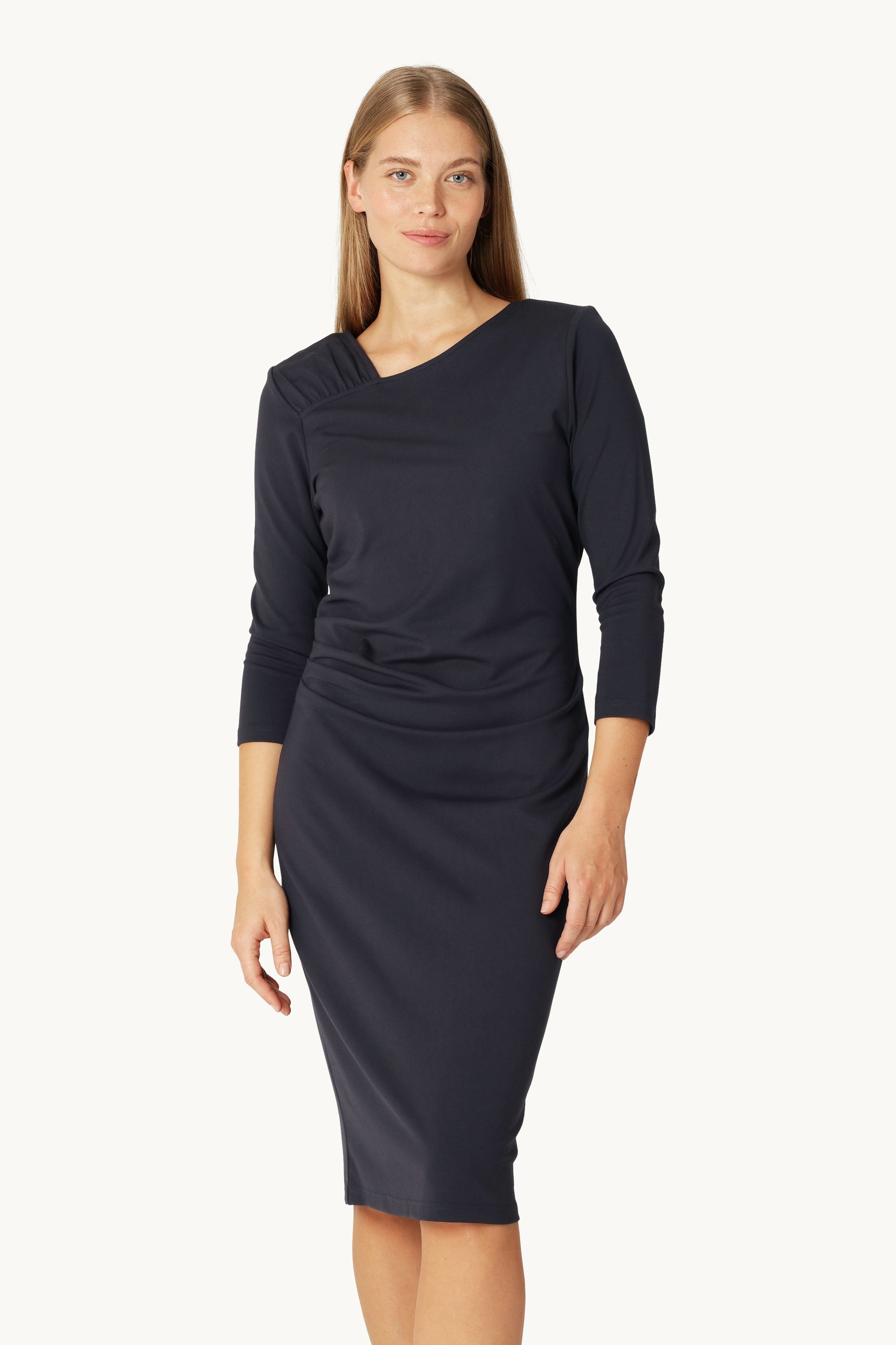 Dress With Pleats - Dark Indigo