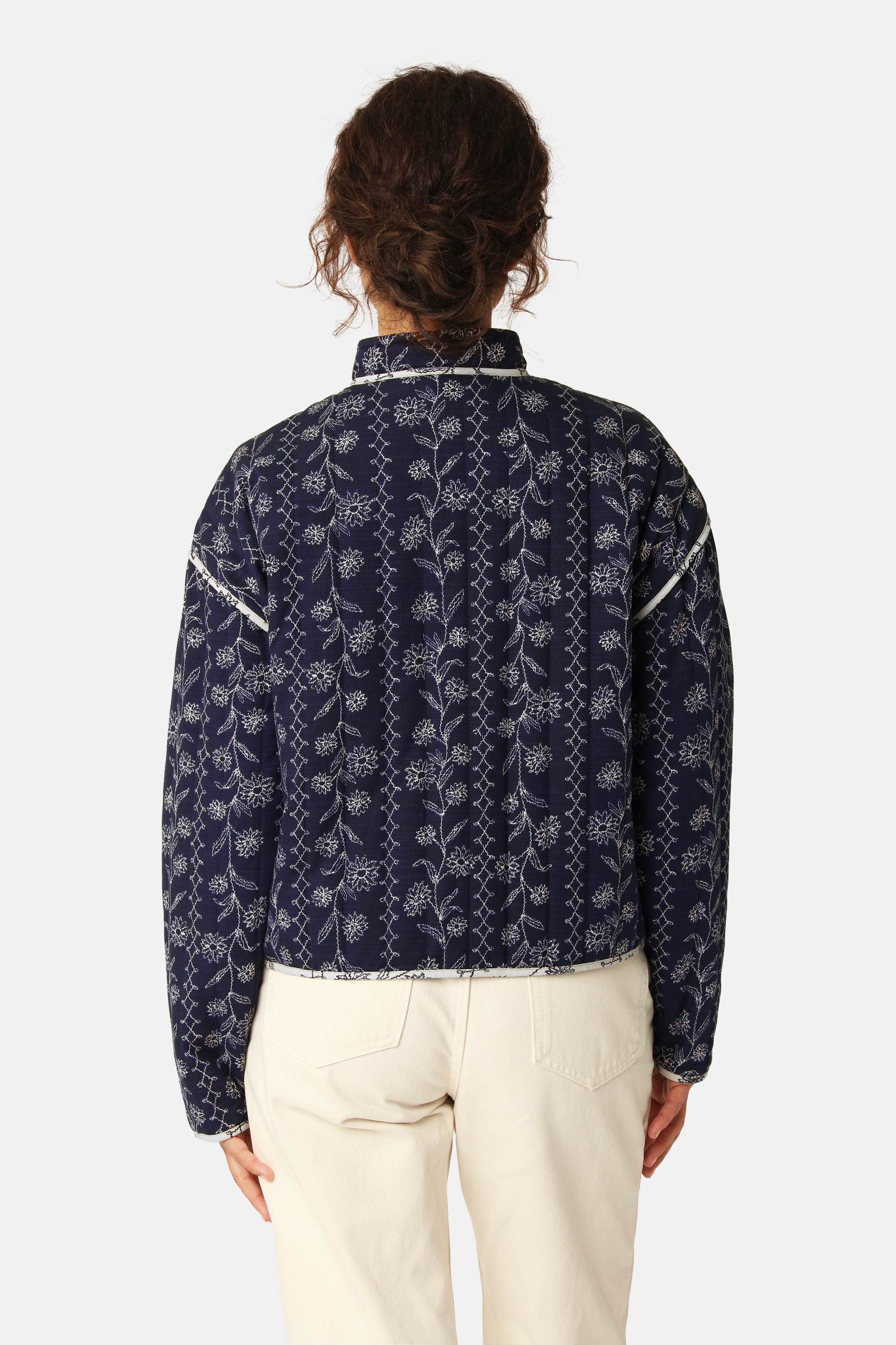 Short Padded Jacket - Dark Wildflower