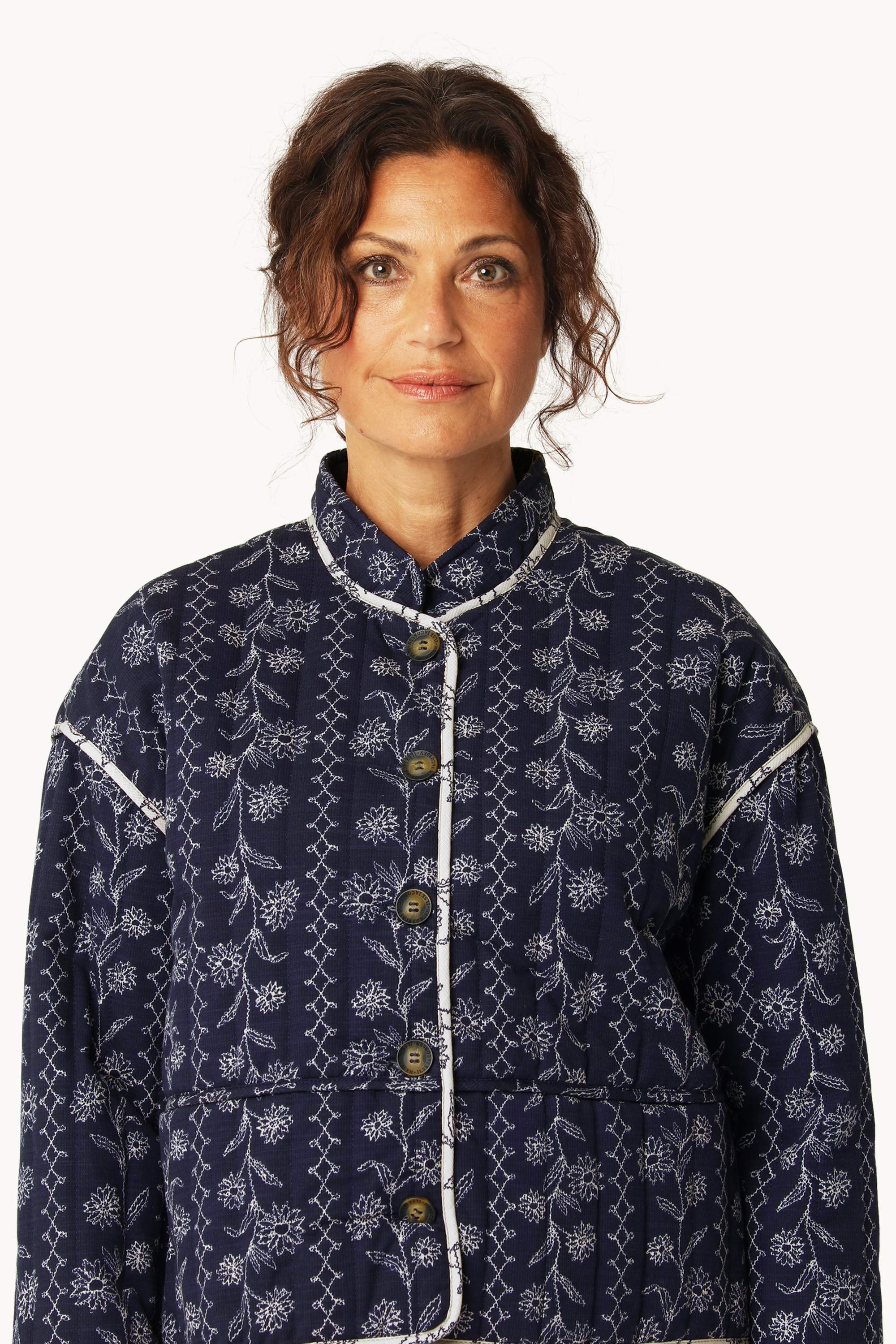 Short Padded Jacket - Dark Wildflower