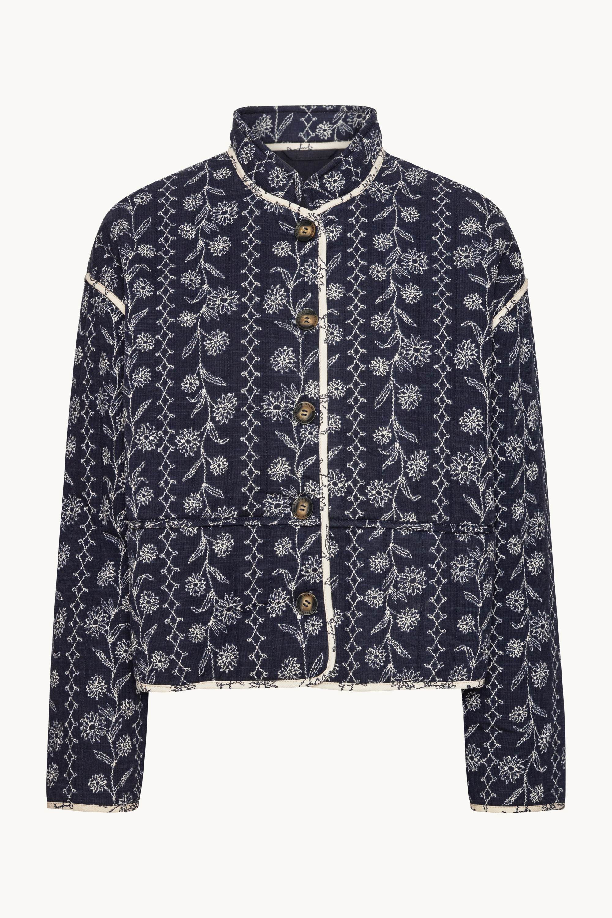 Short Padded Jacket - Dark Wildflower