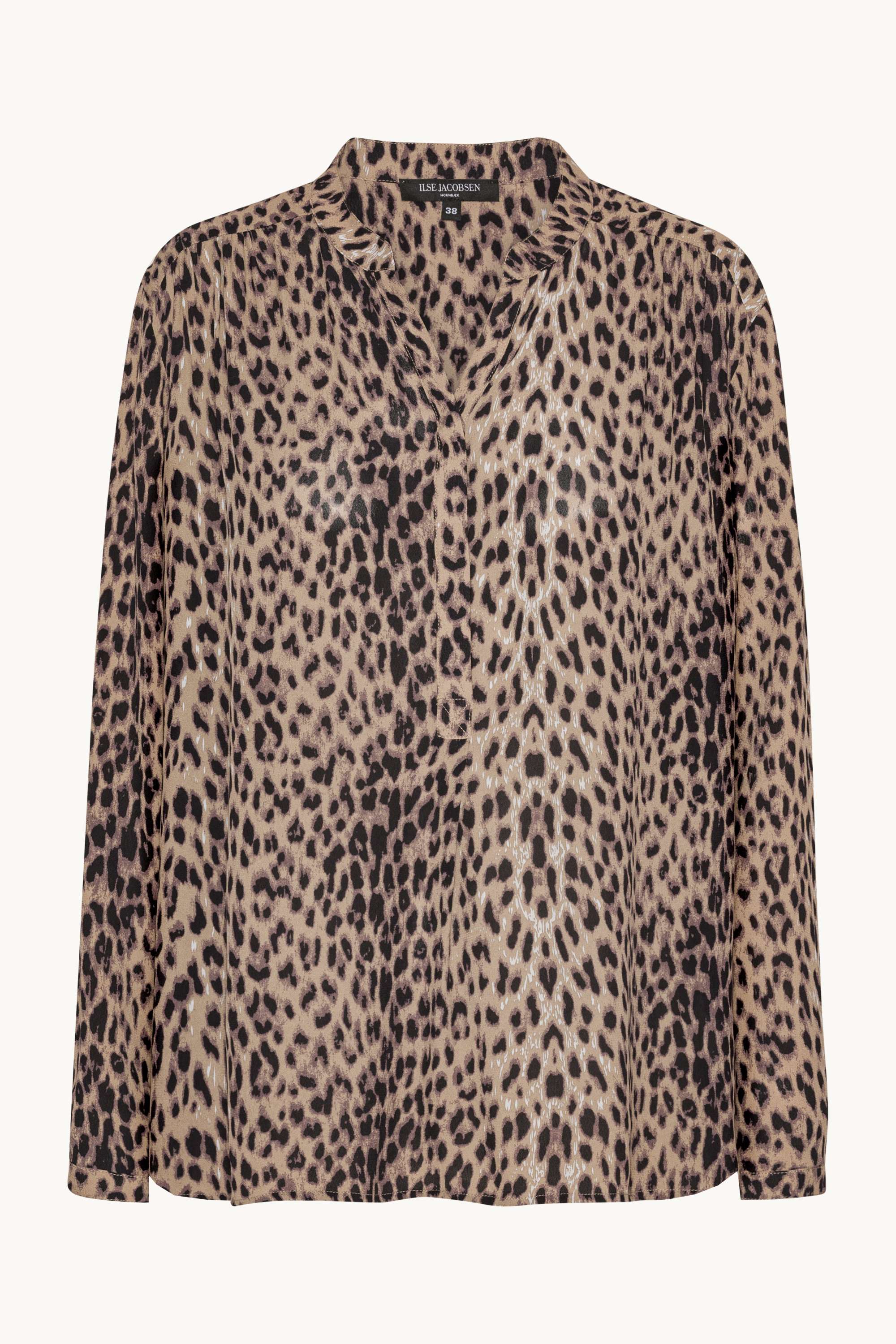 Shirt With Half Placket - Brown Panthera Print