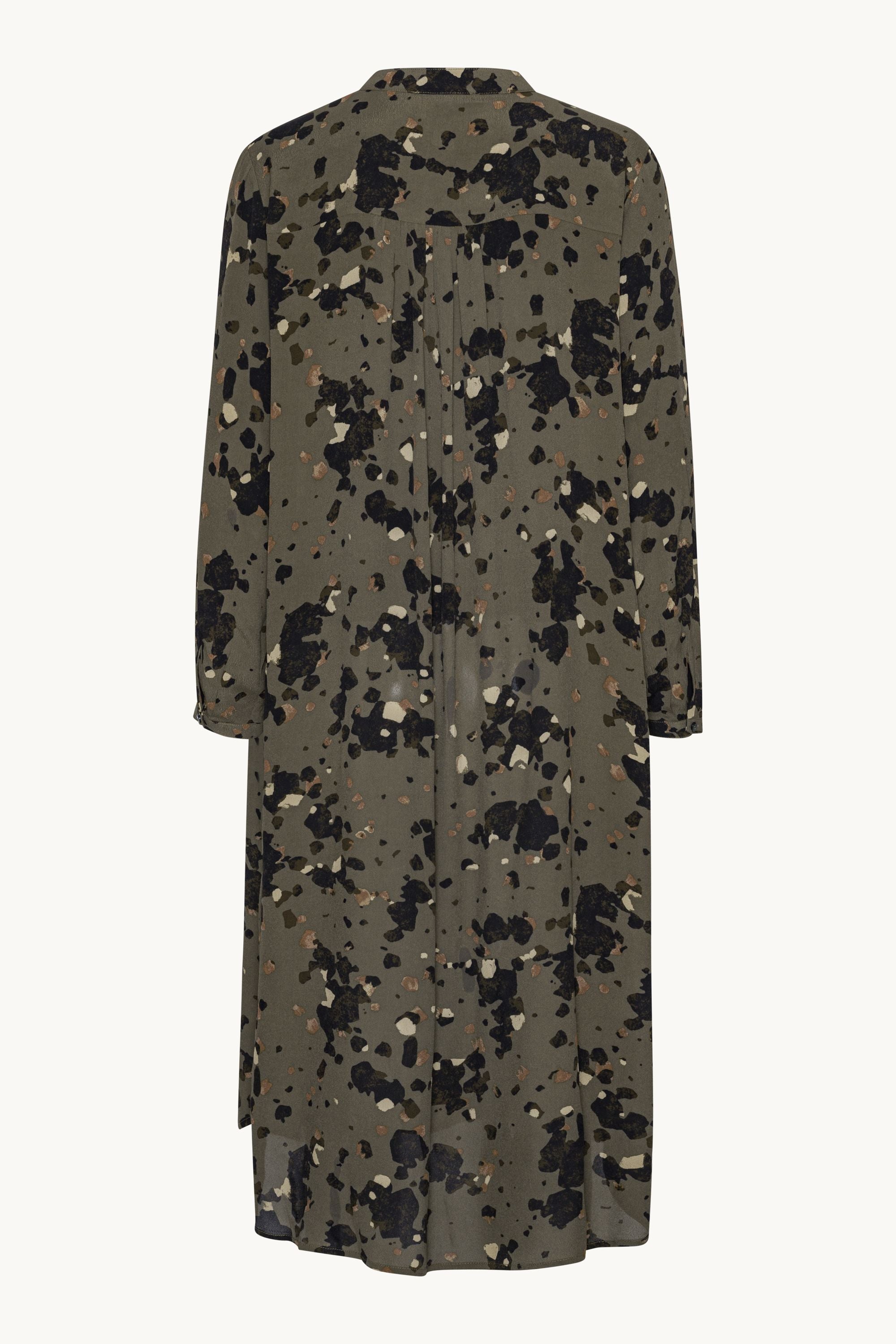 Tunic Dress With Half Placket - Graphic Camo