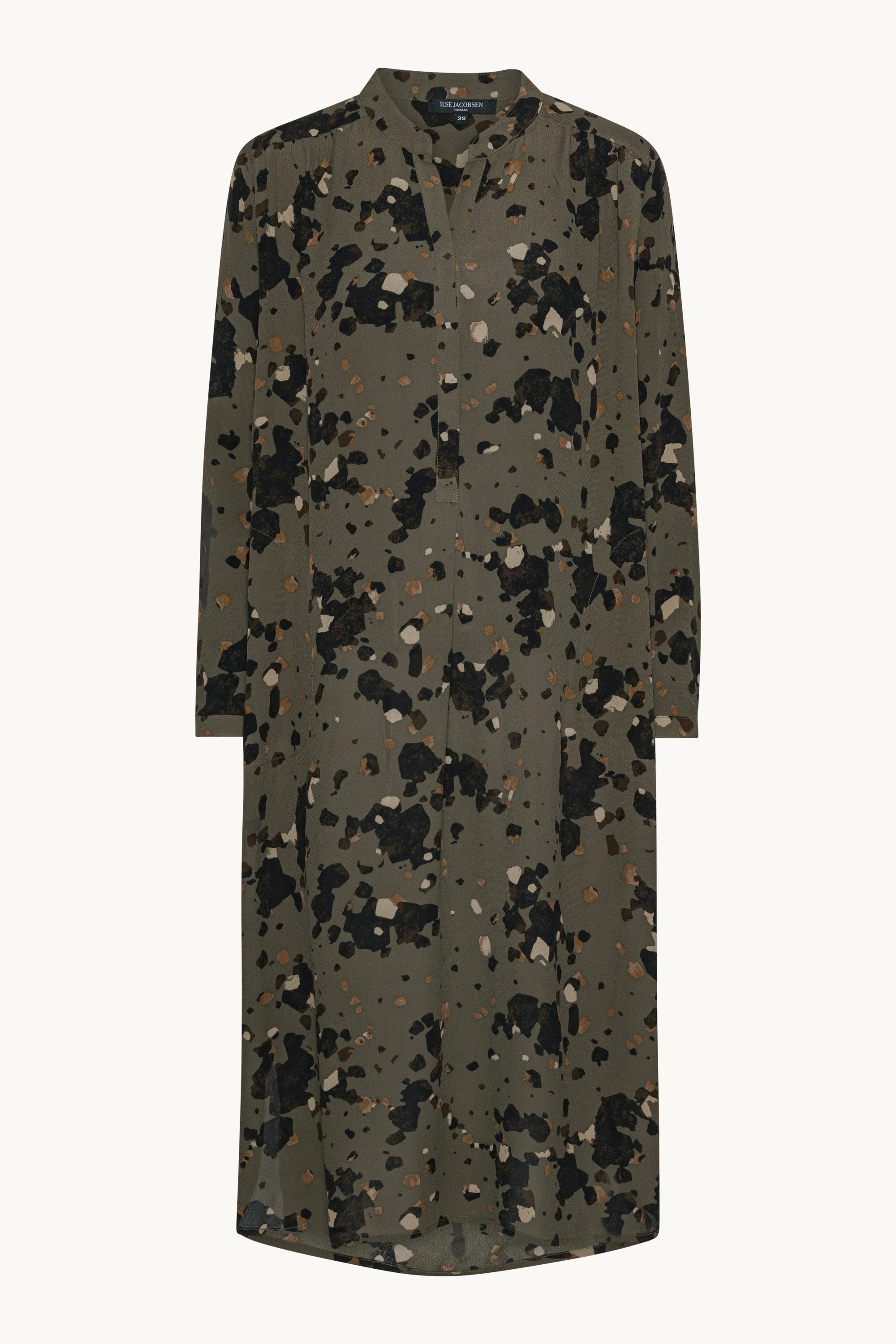 Tunic Dress With Half Placket - Graphic Camo