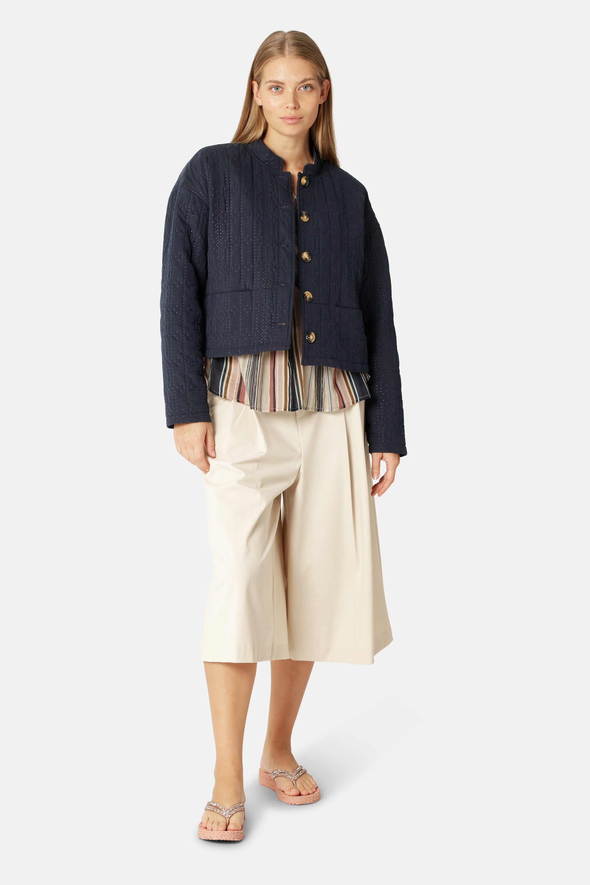 Short Quilt Jacket - Dark Indigo