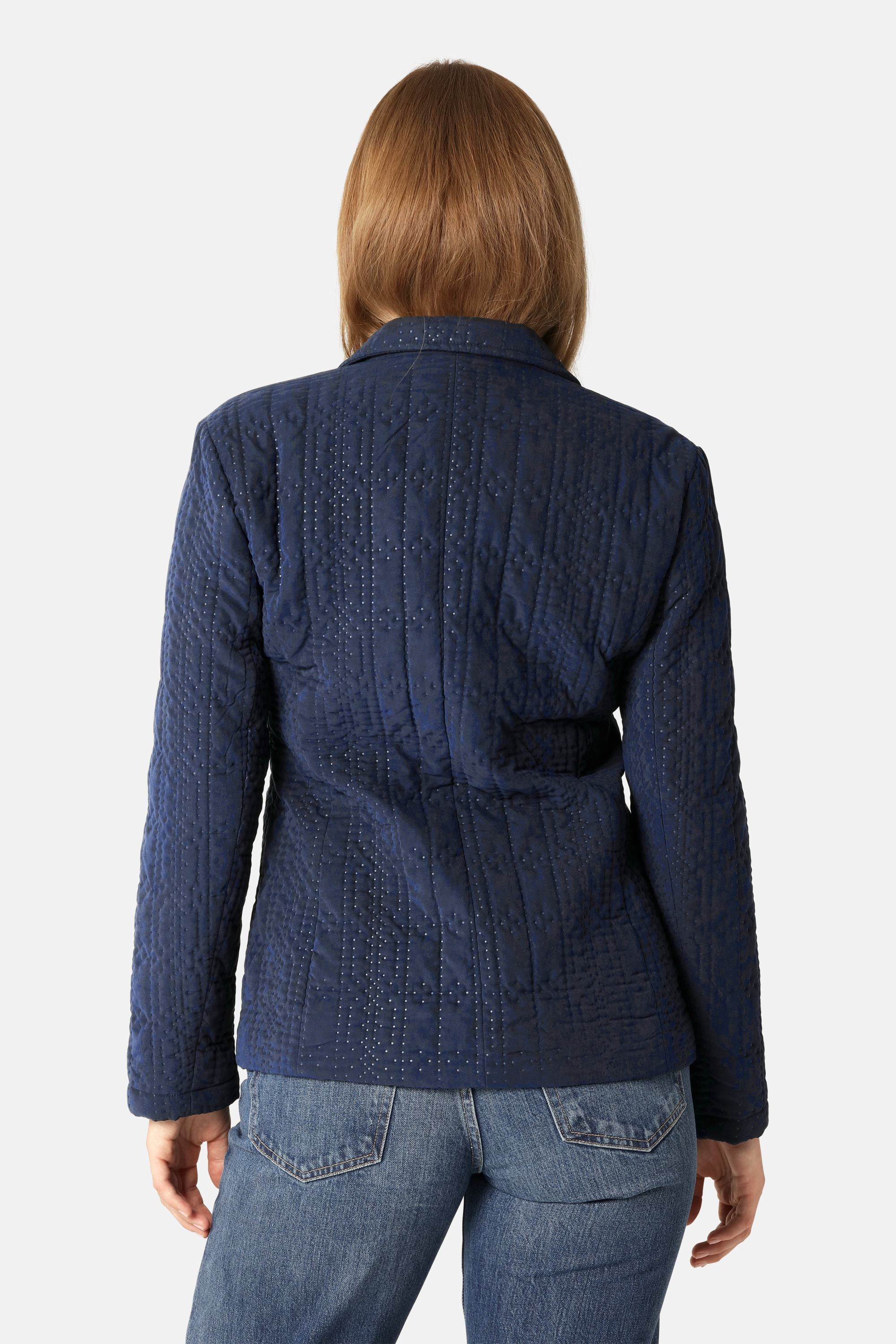 Quilt Blazer - Dark Indigo