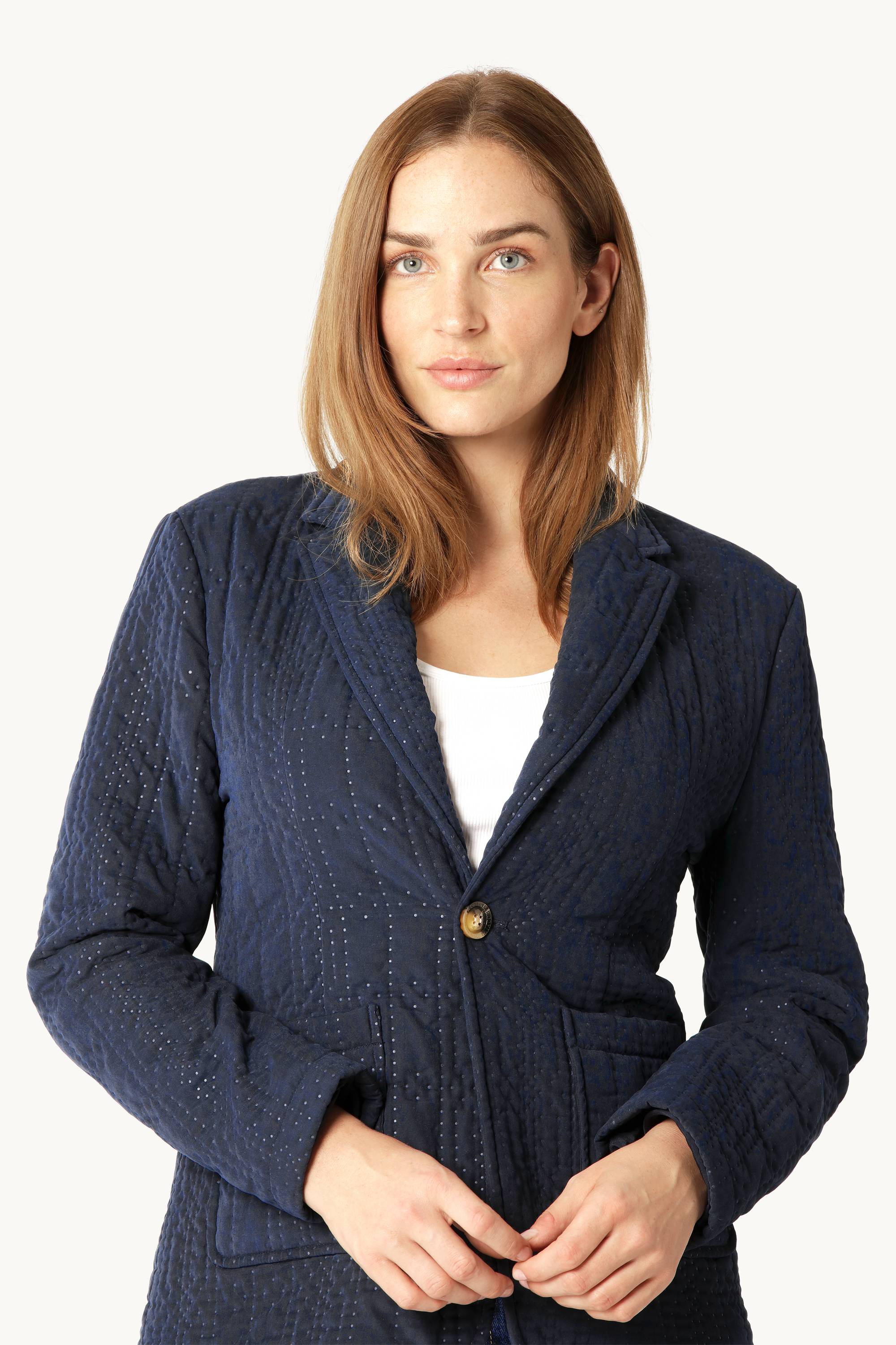 Quilt Blazer - Dark Indigo