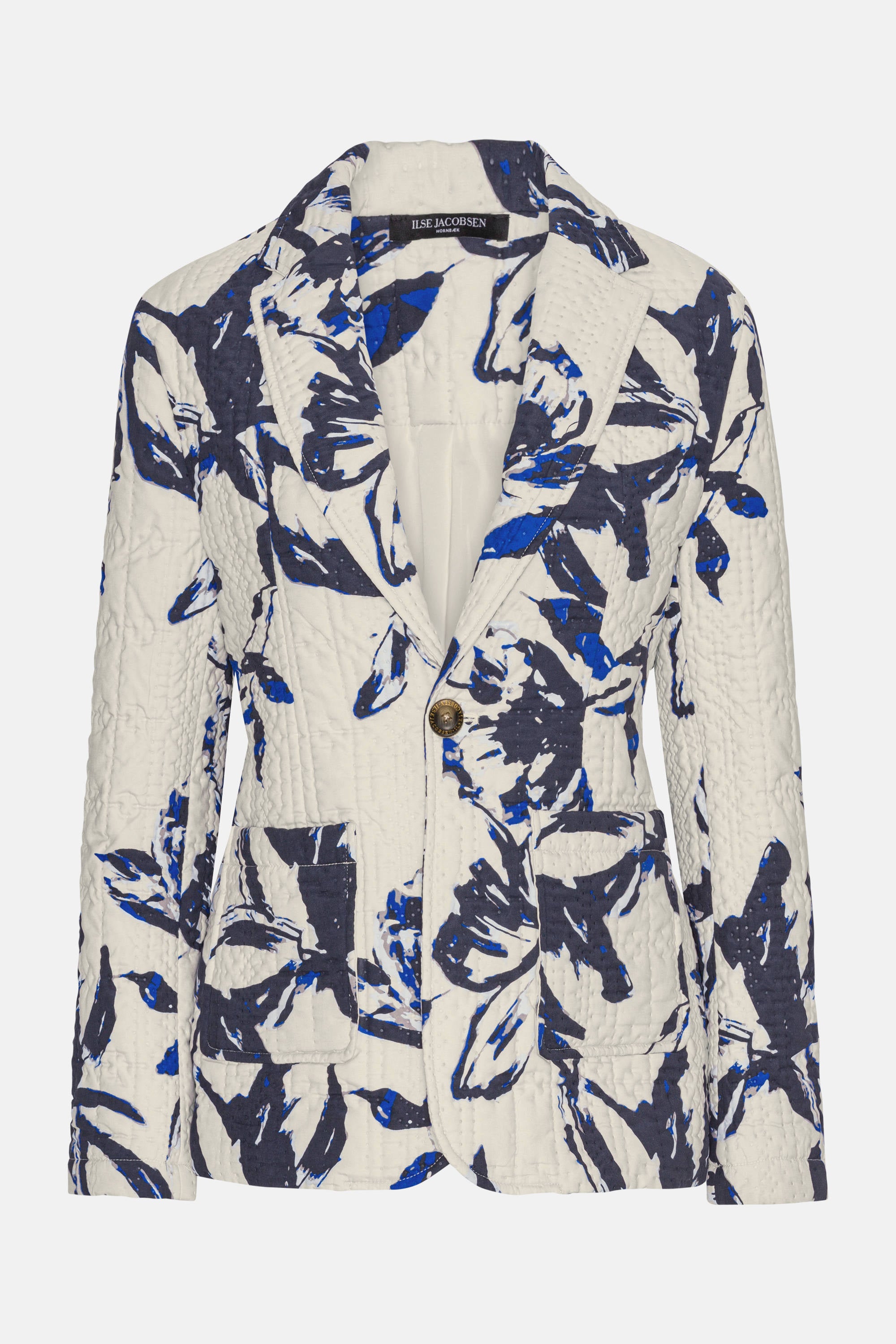 Quilt Blazer - Beige Artsy Stroke Flower