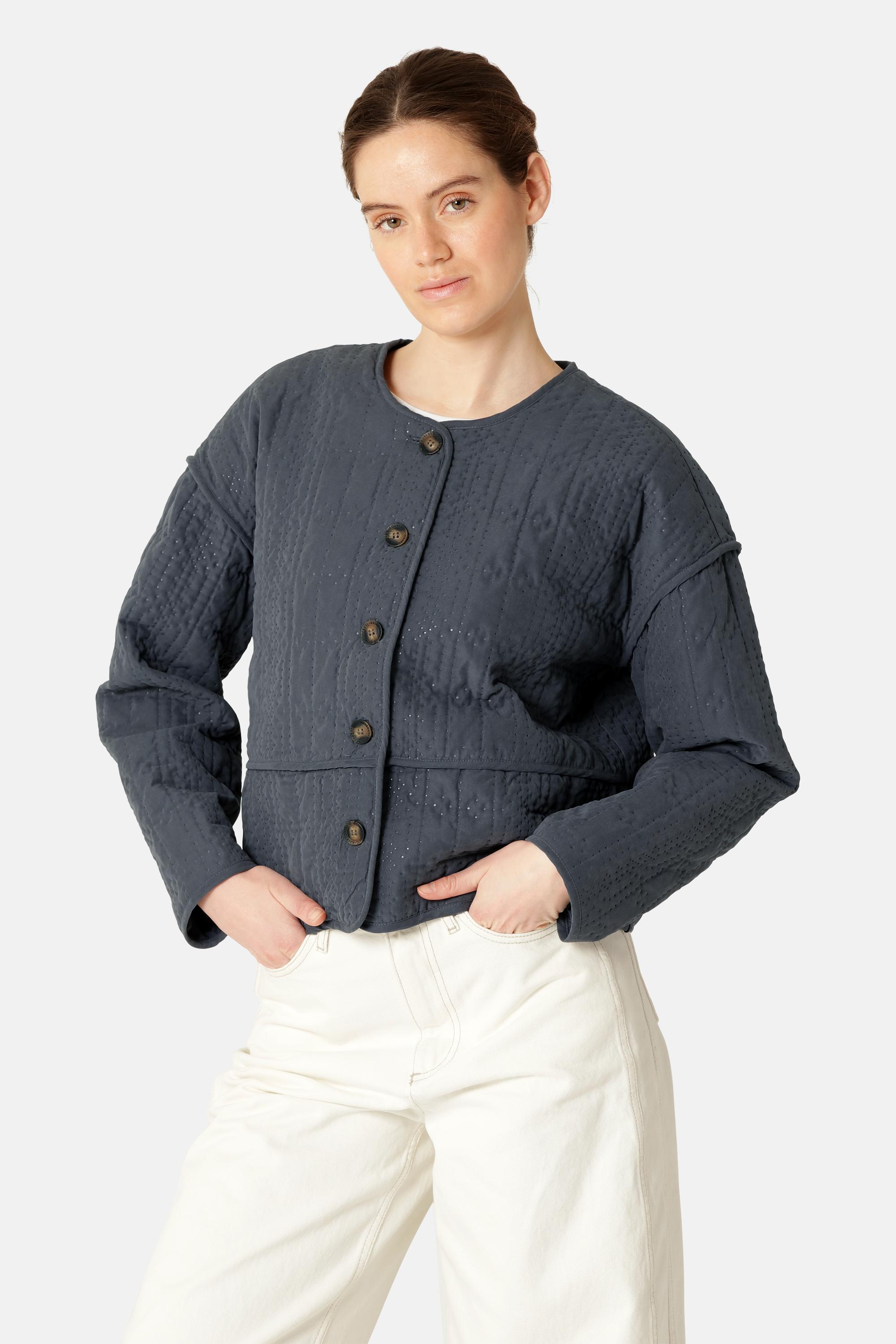 Short Quilted Jacket - Ombre Blue