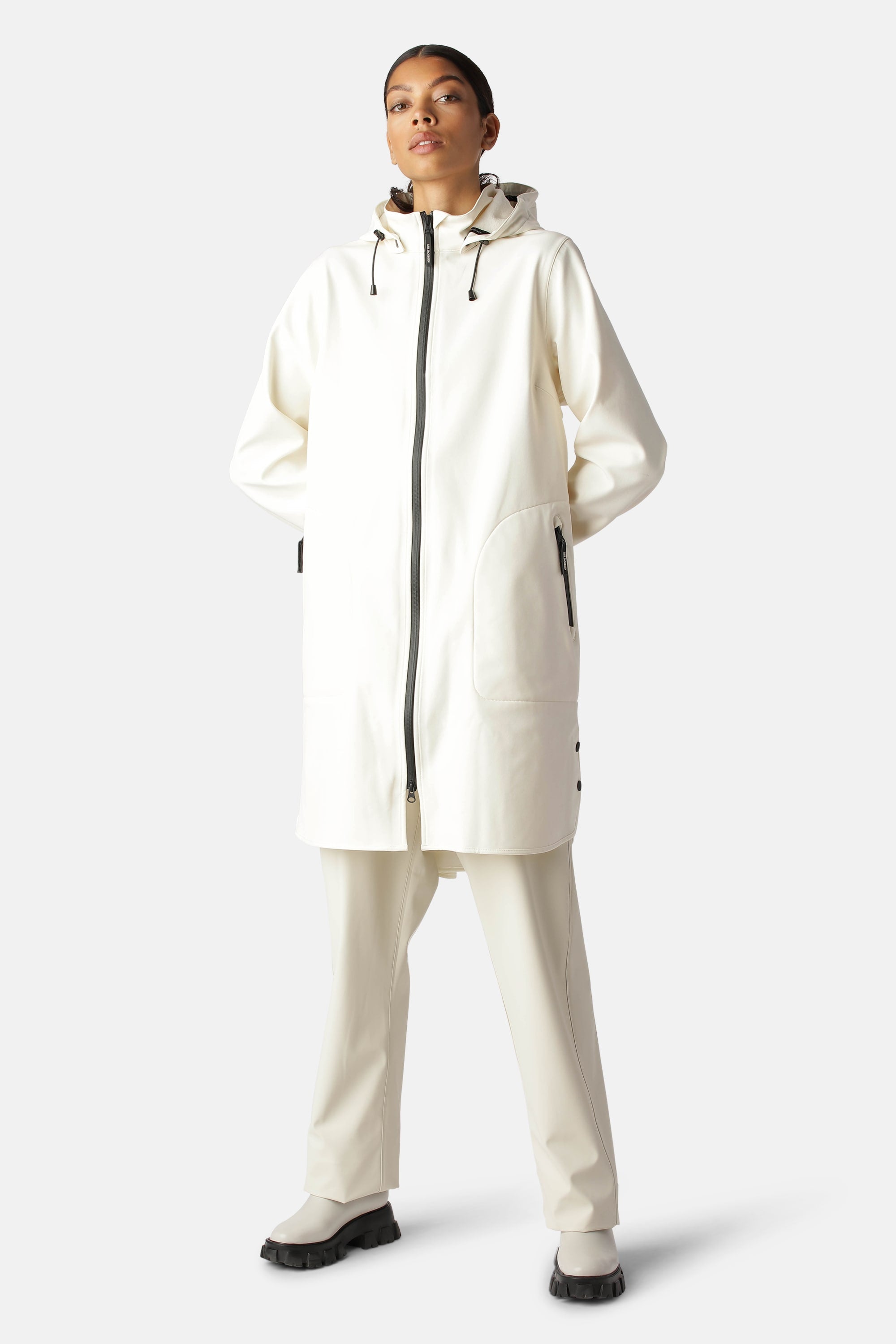 Softshell Raincoat A-line - White Sugar