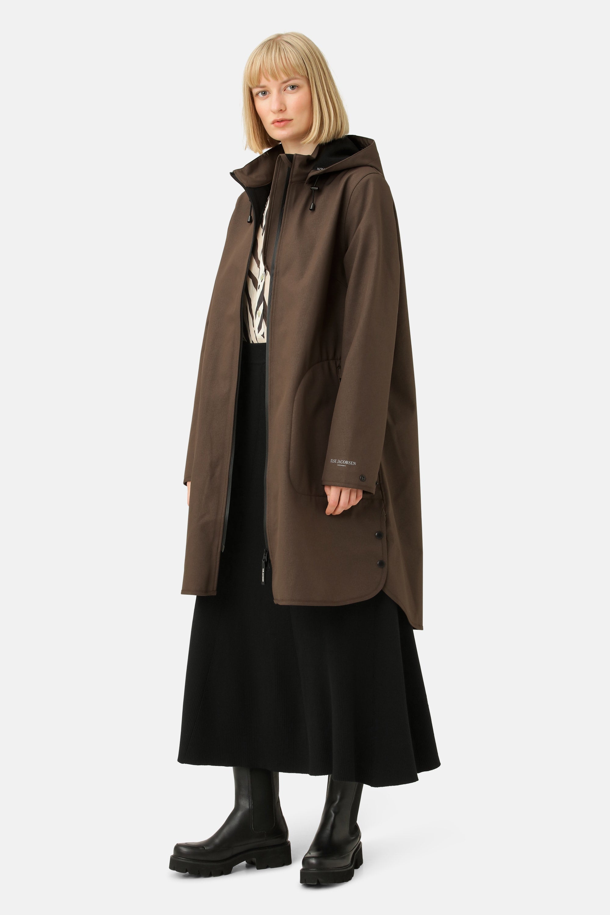Softshell Raincoat A-line - Chocolate Brown