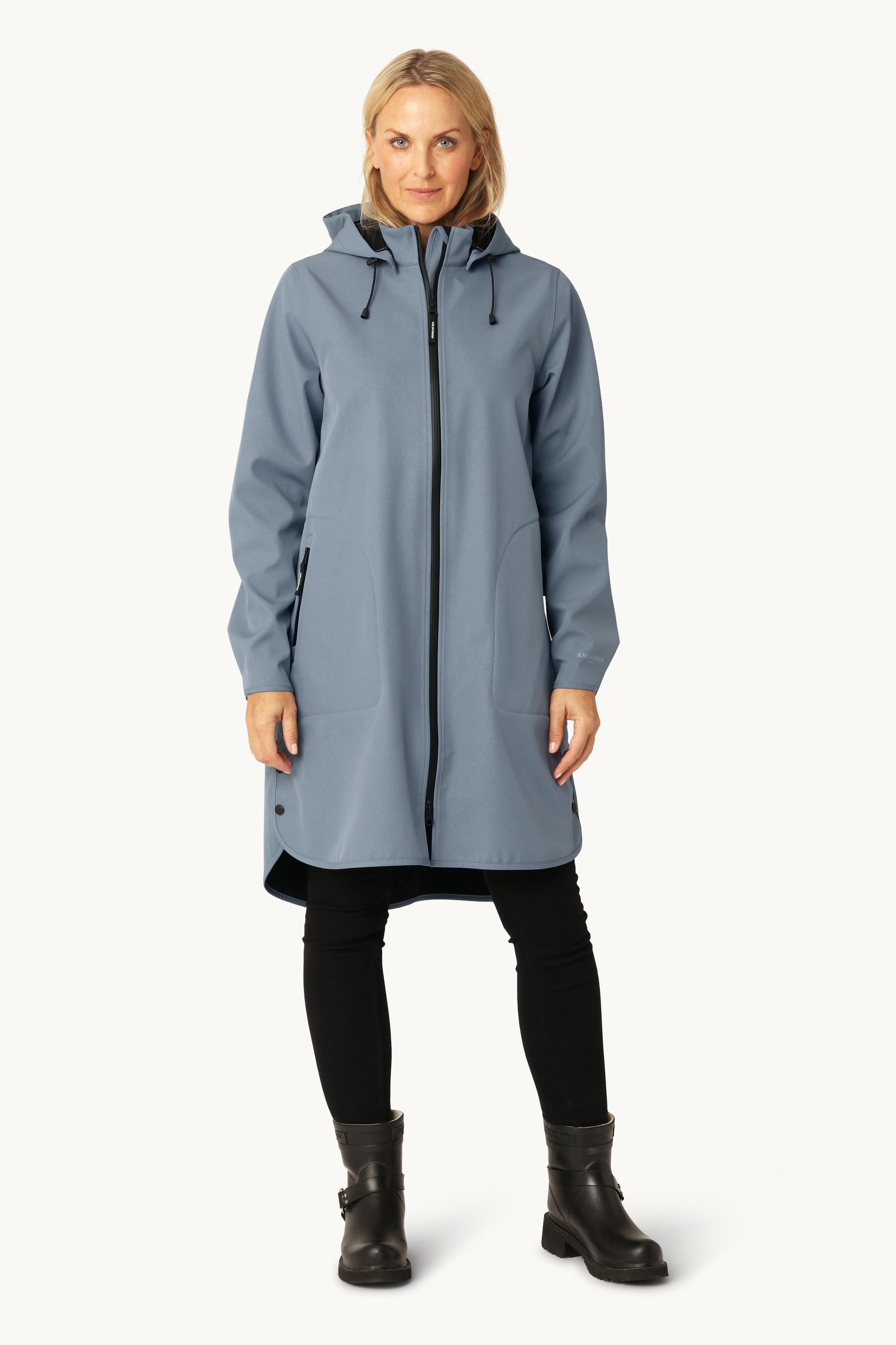 Softshell Raincoat A-line - Grey Blue