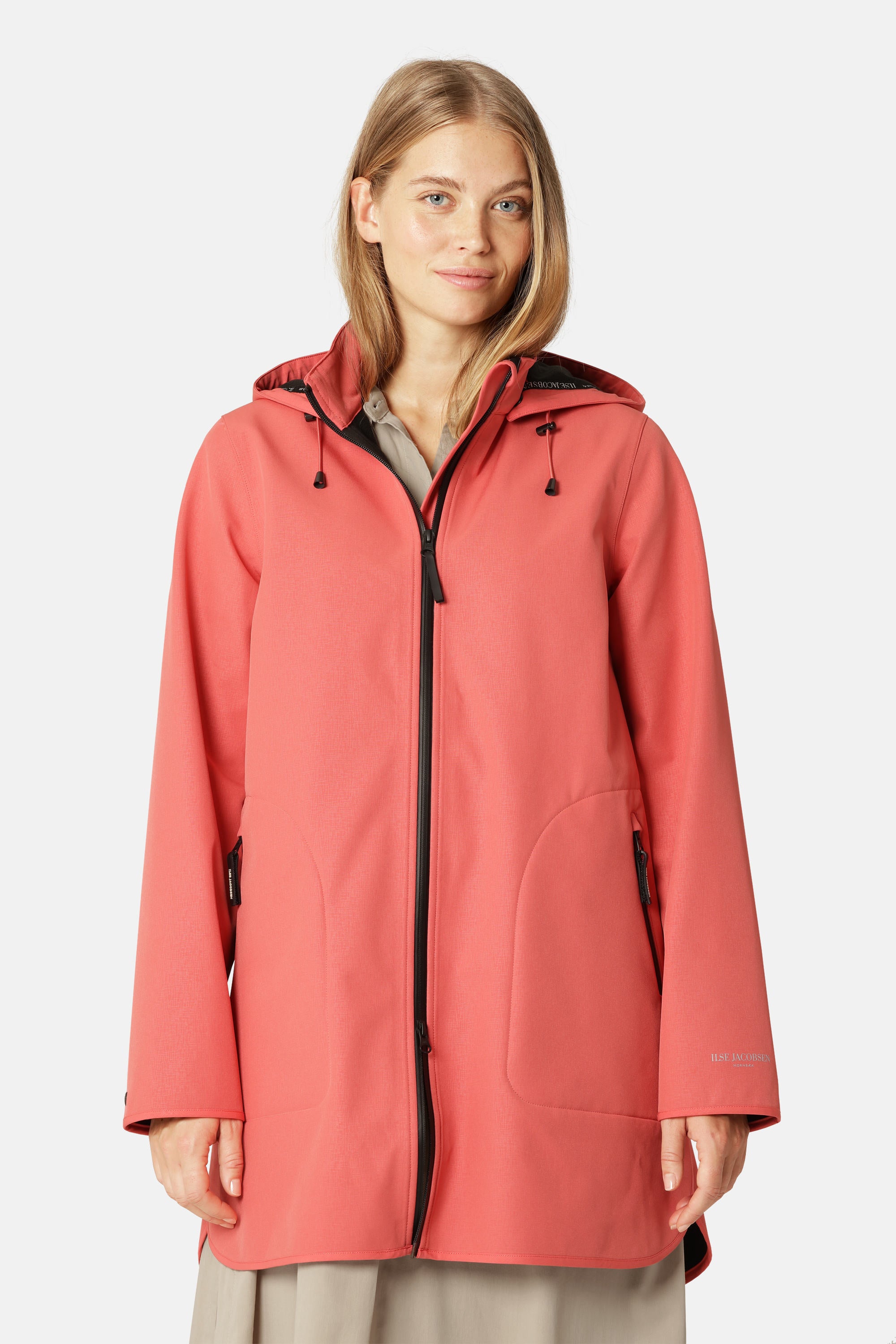 Softshell Raincoat A-line - Spiced Coral