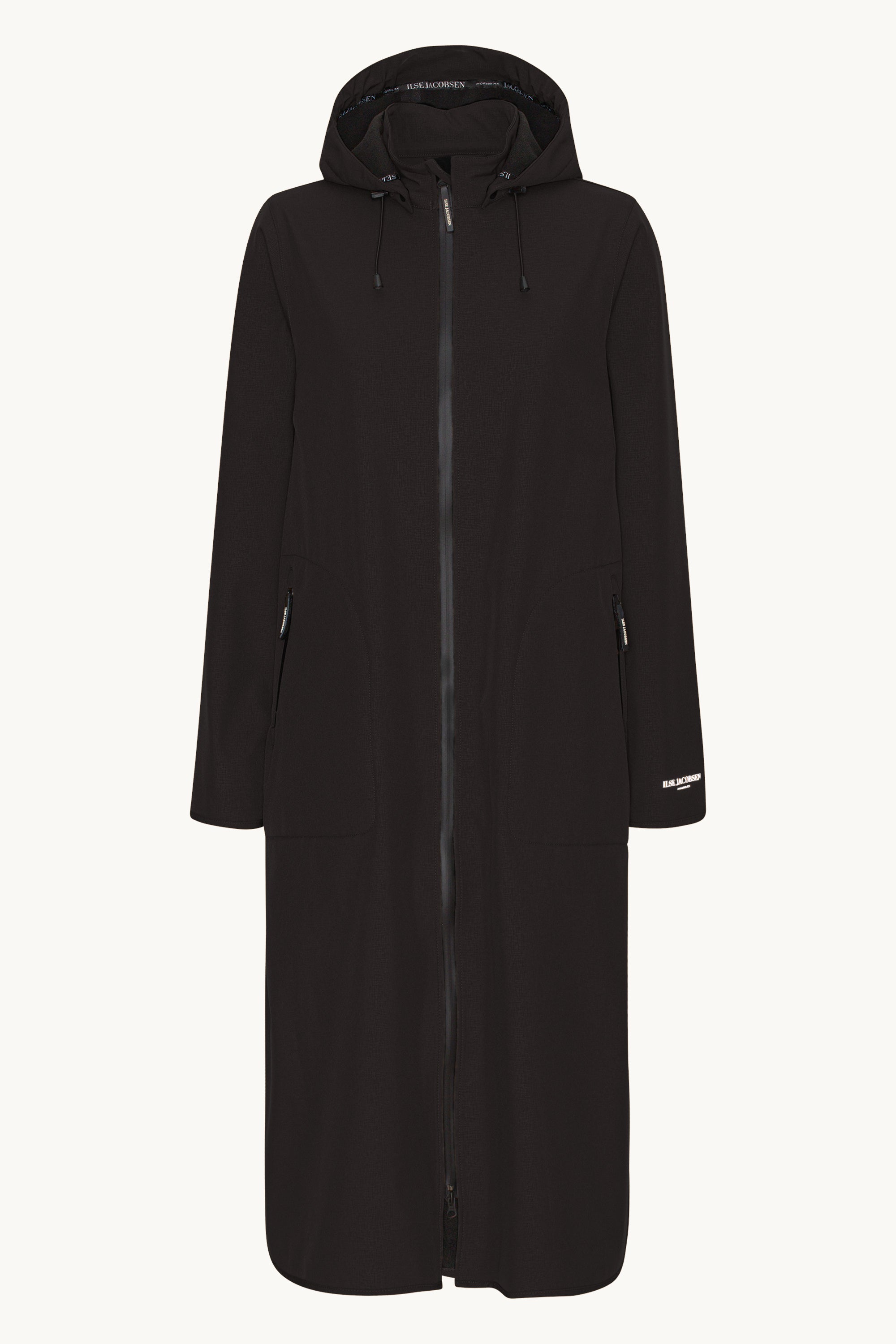 ILSE JACOBSEN ブラックレインコート38 Raincoat - Black