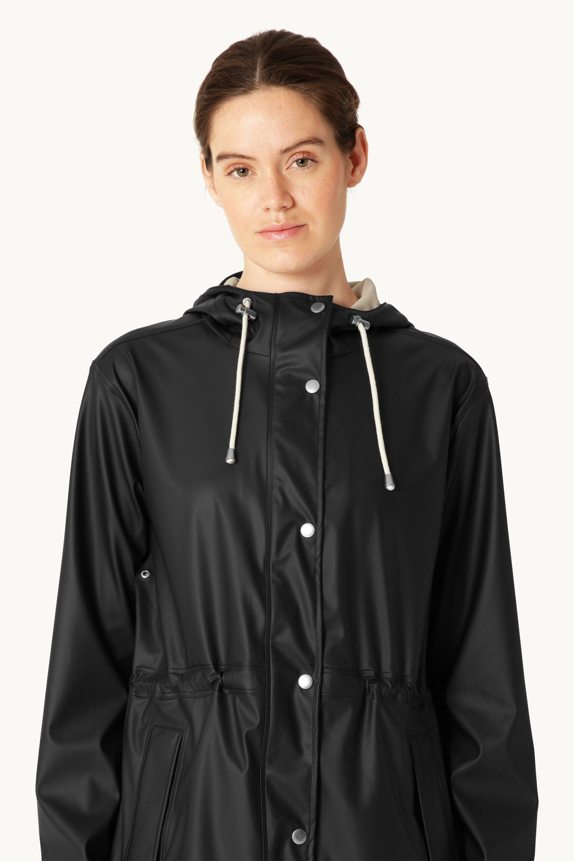 Long Parka Rain Jacket - Black Beauty