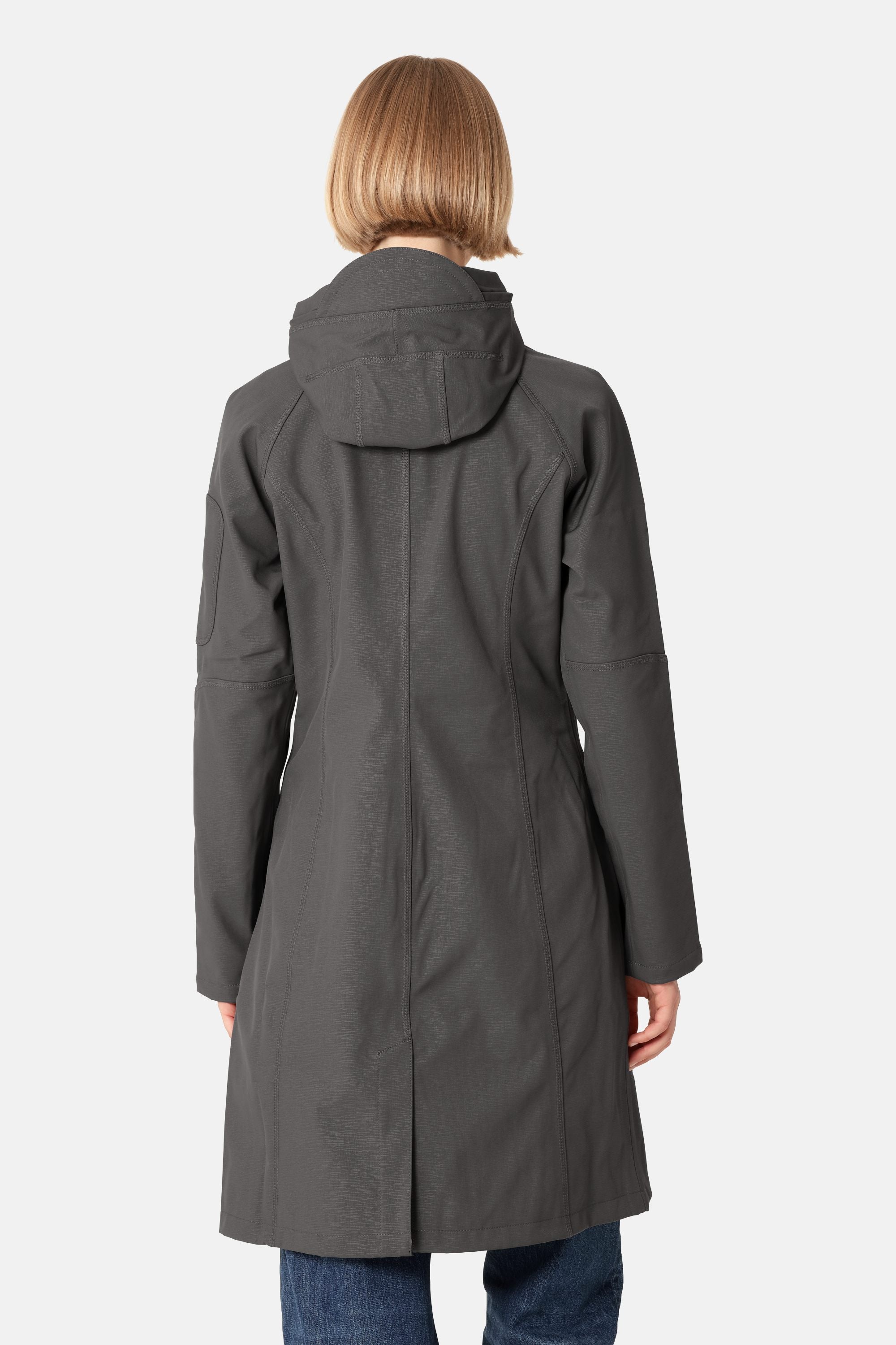 Long Softshell Raincoat - Dark Shadow