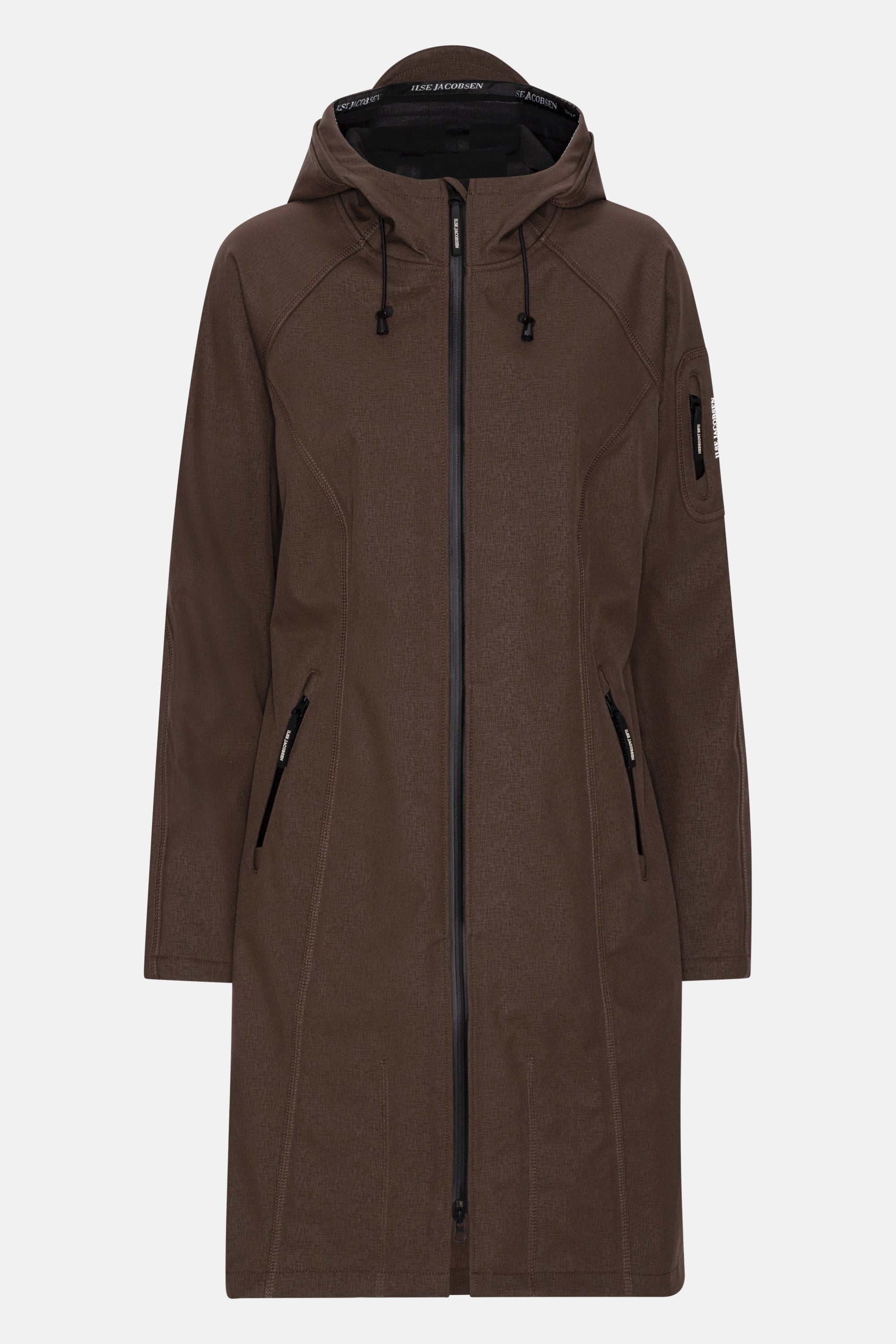 Long Softshell Raincoat - Chocolate Brown