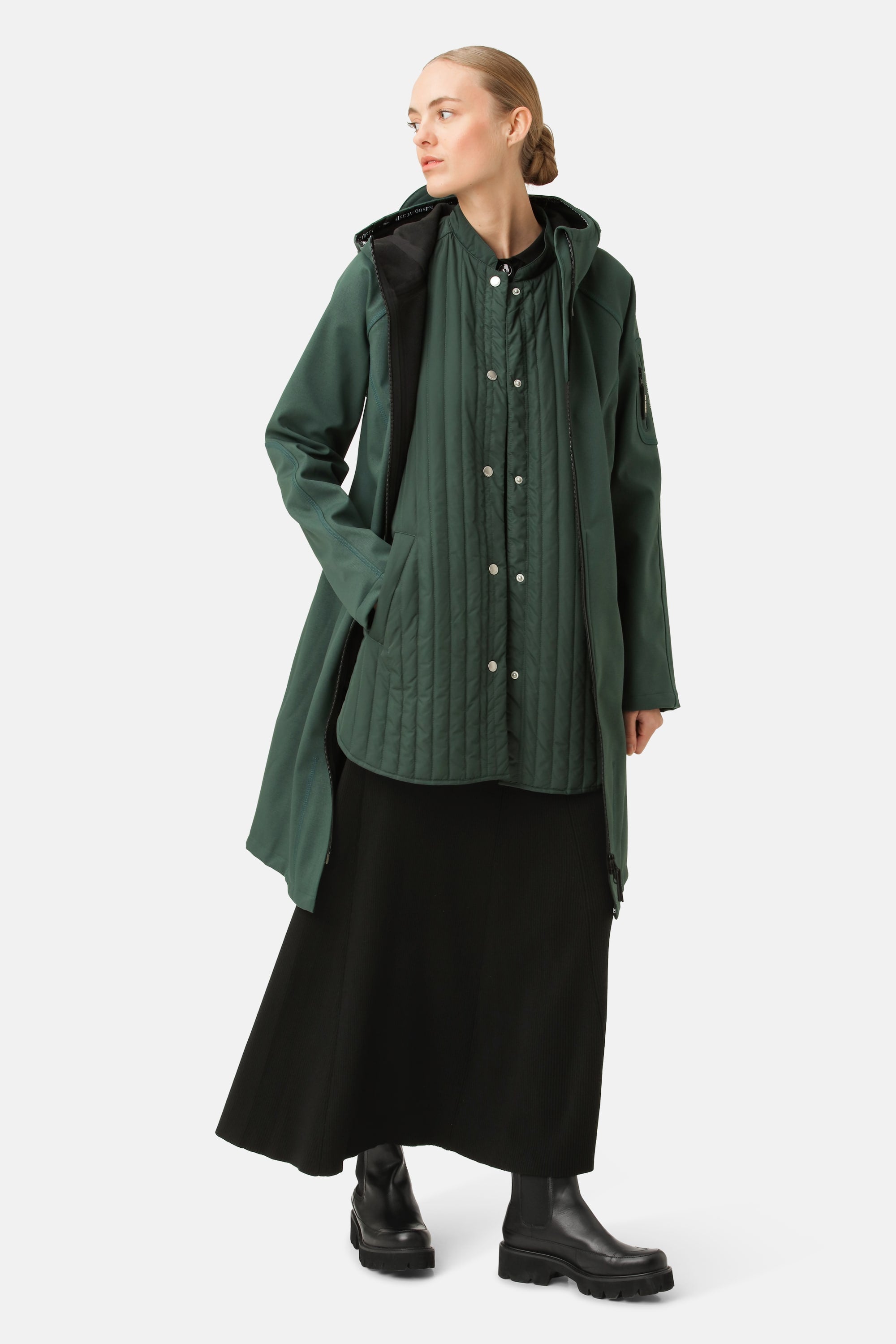 Long Softshell Raincoat - Beetle