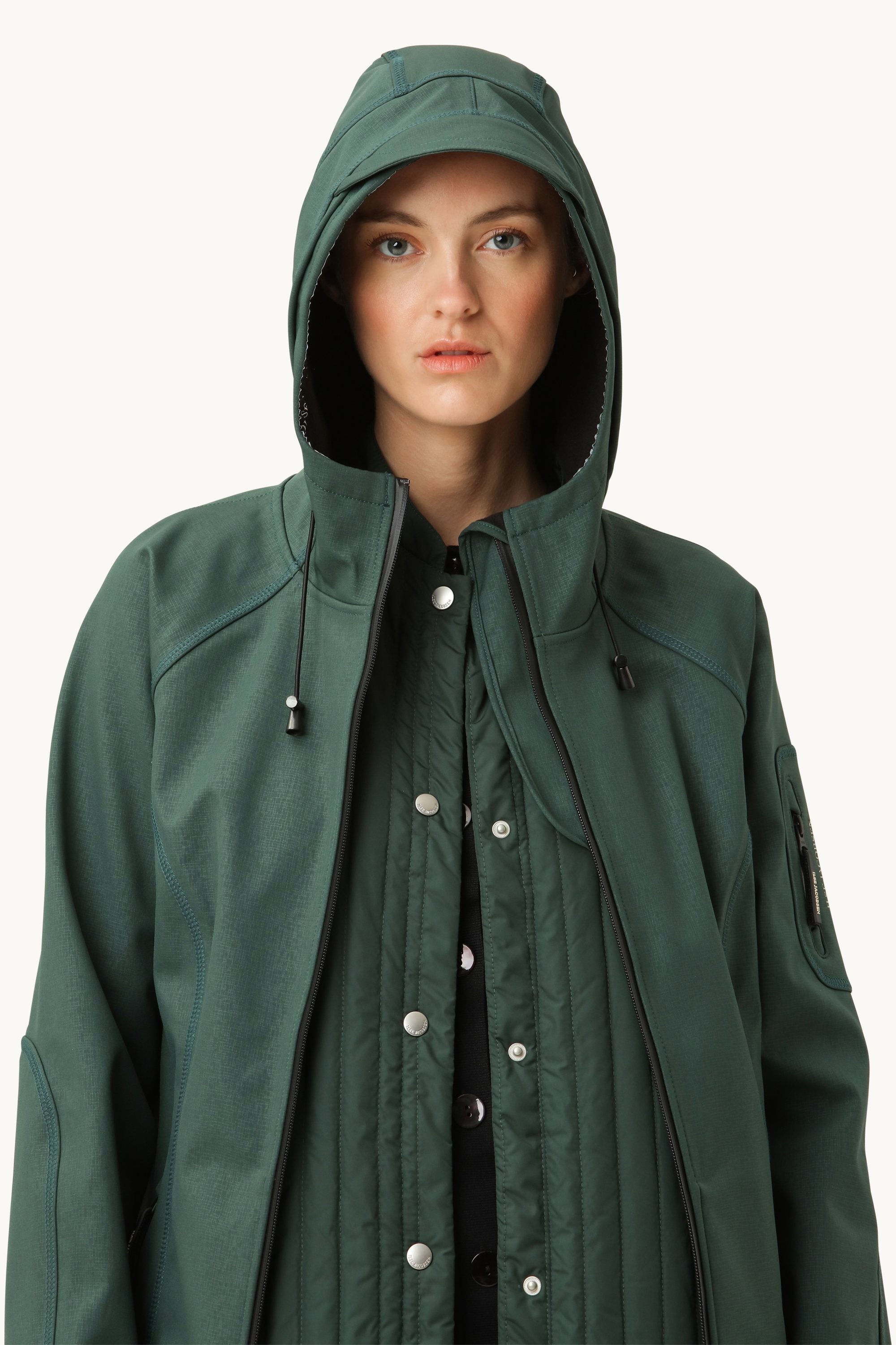 Long Softshell Raincoat - Beetle