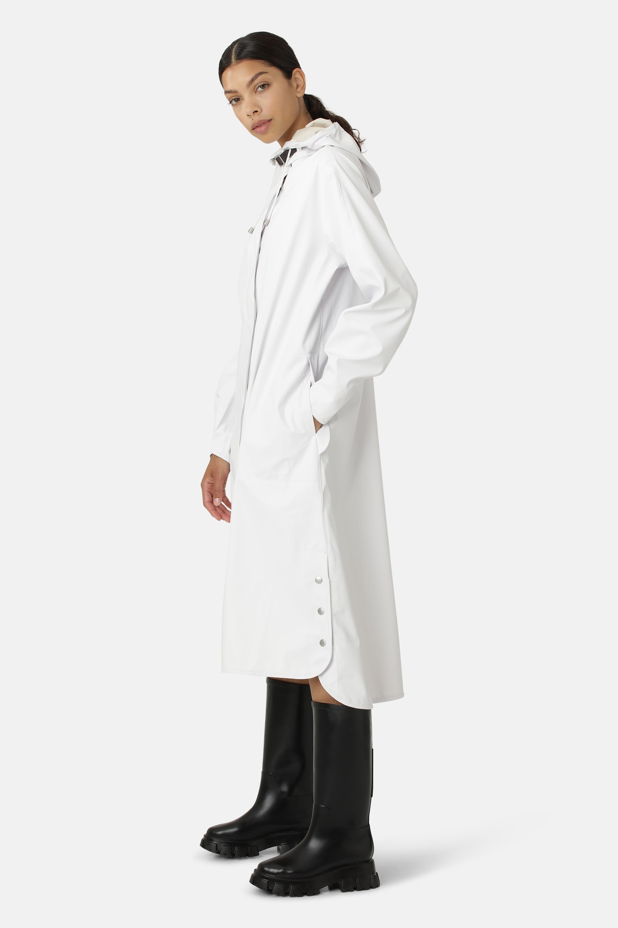 Long Light Raincoat - White