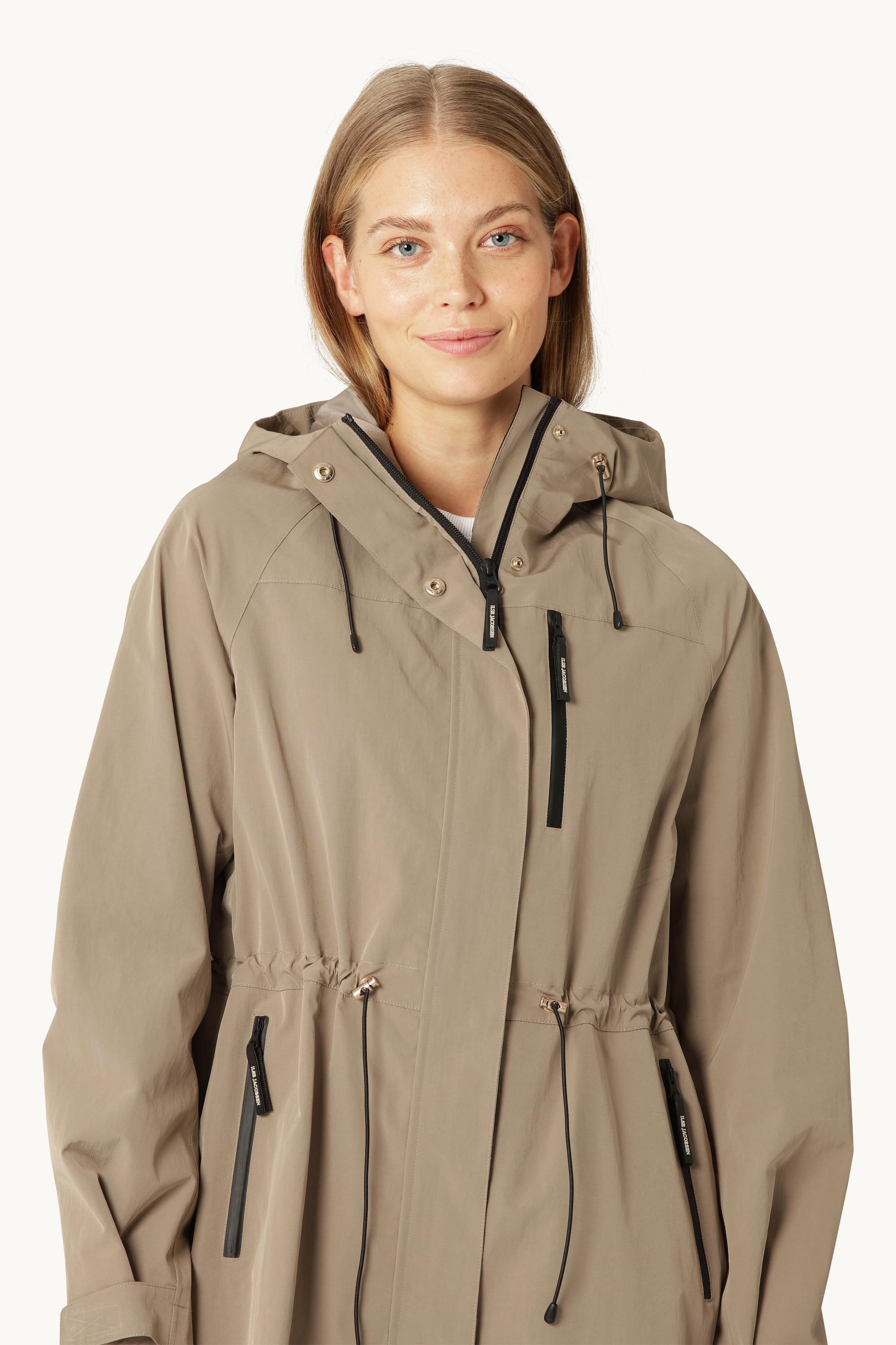 Technical Long Raincoat - Greige