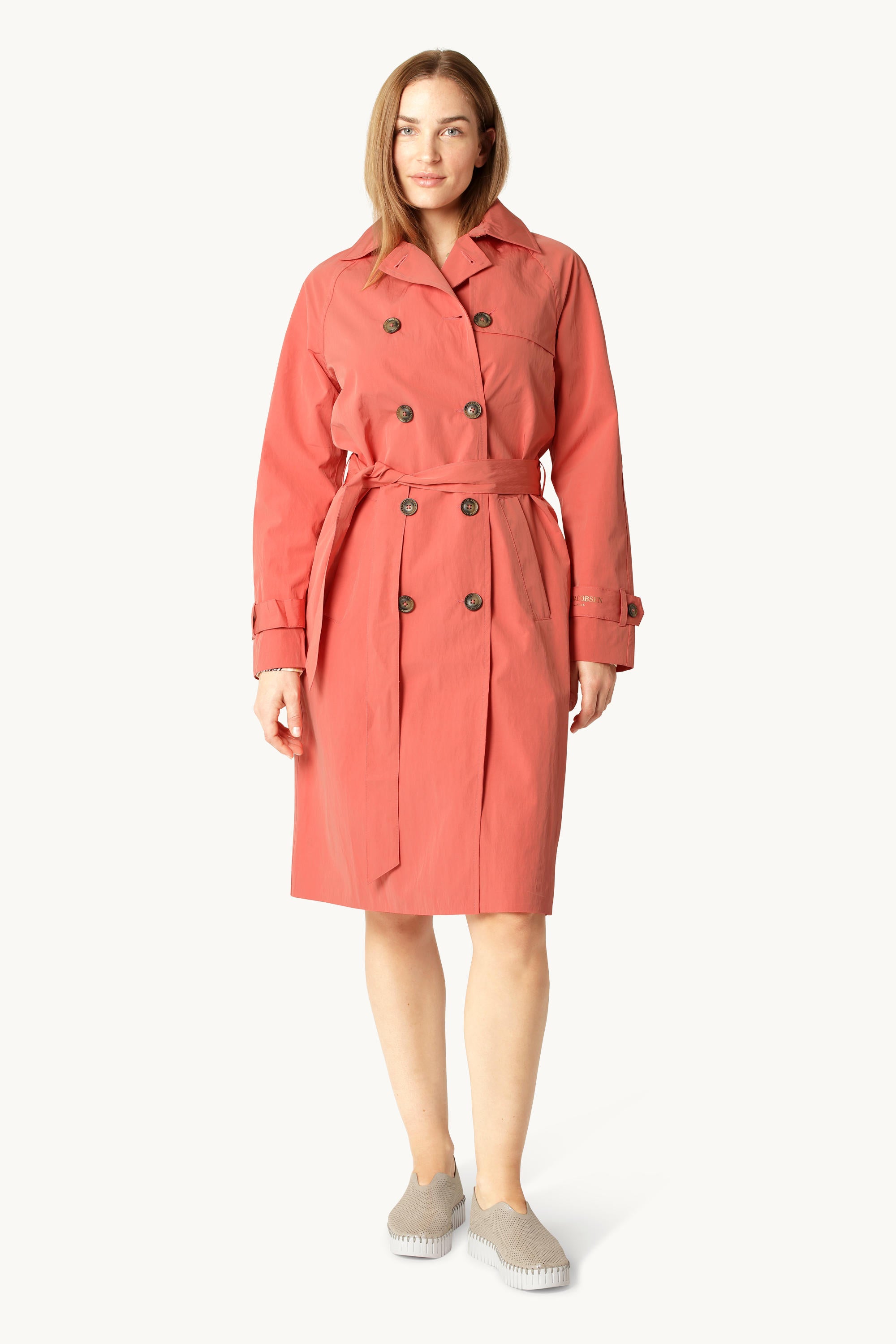 Technical Trench Raincoat - Spiced Coral