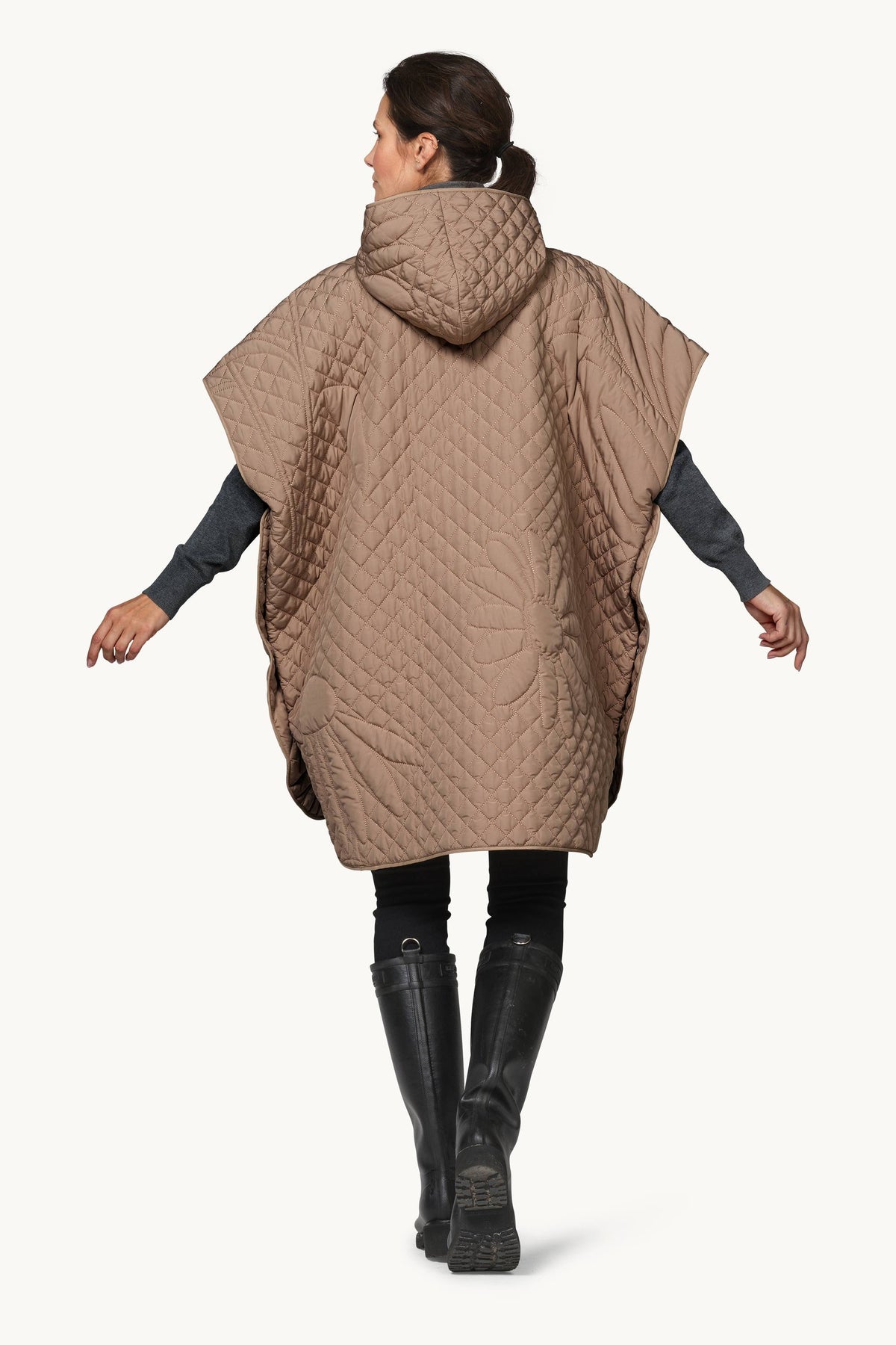 Quilted Poncho - Sepia Tint