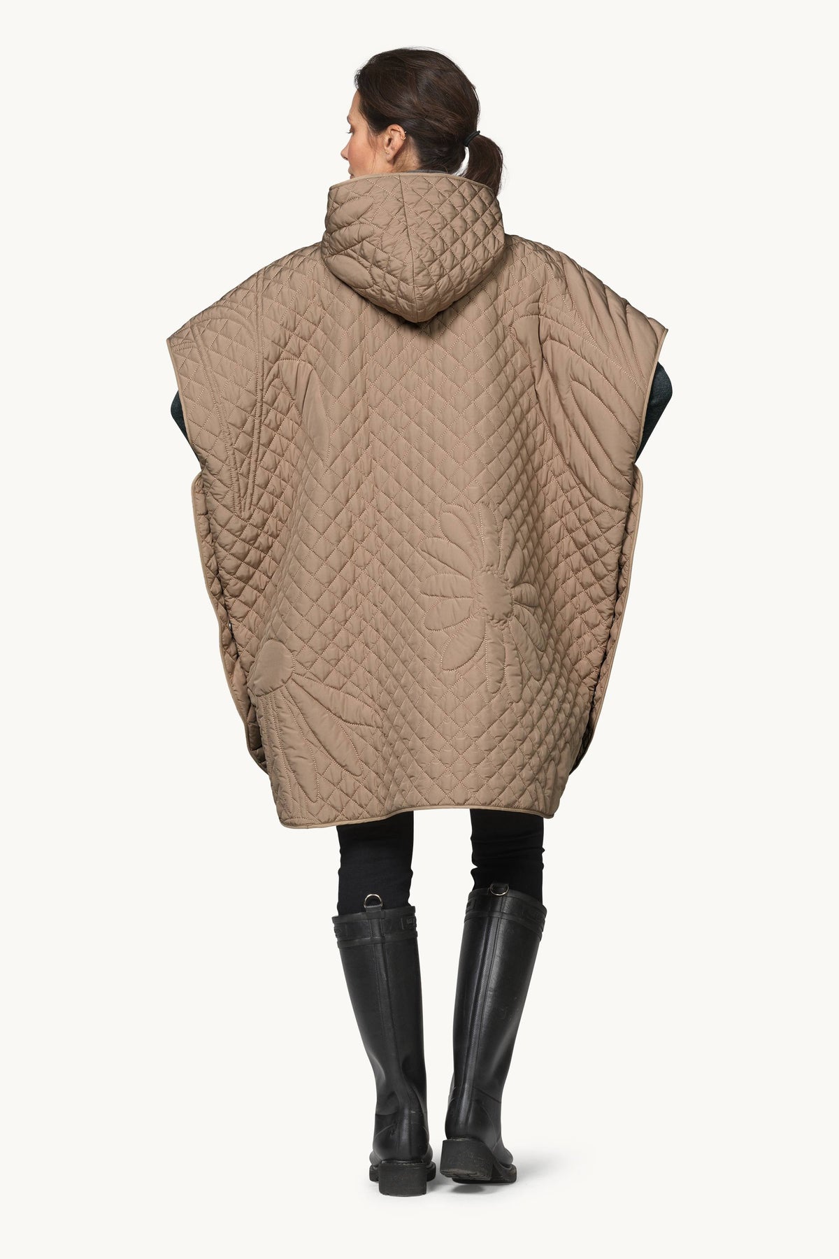 Quilted Poncho - Sepia Tint