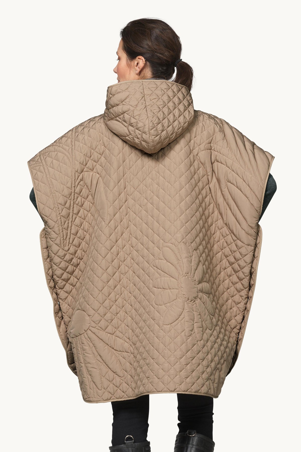 Quilted Poncho - Sepia Tint
