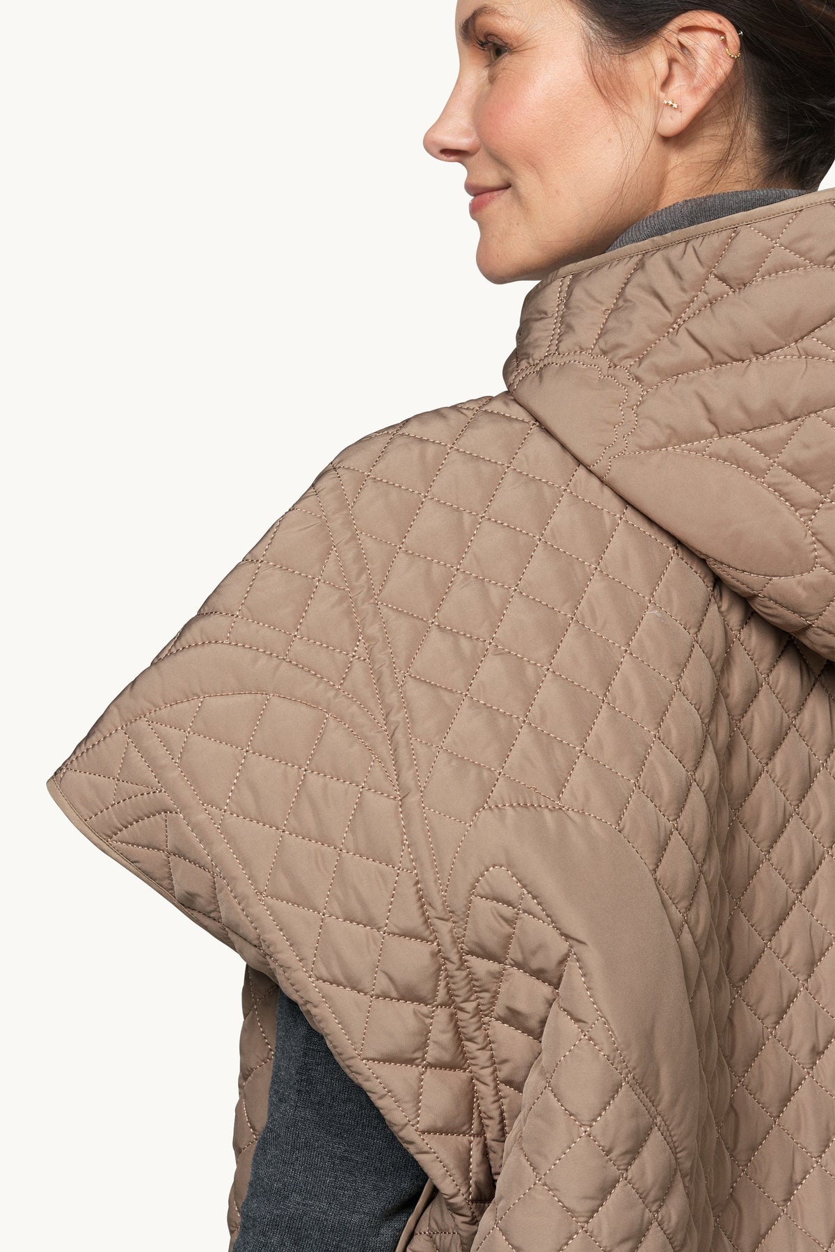 Quilted Poncho - Sepia Tint