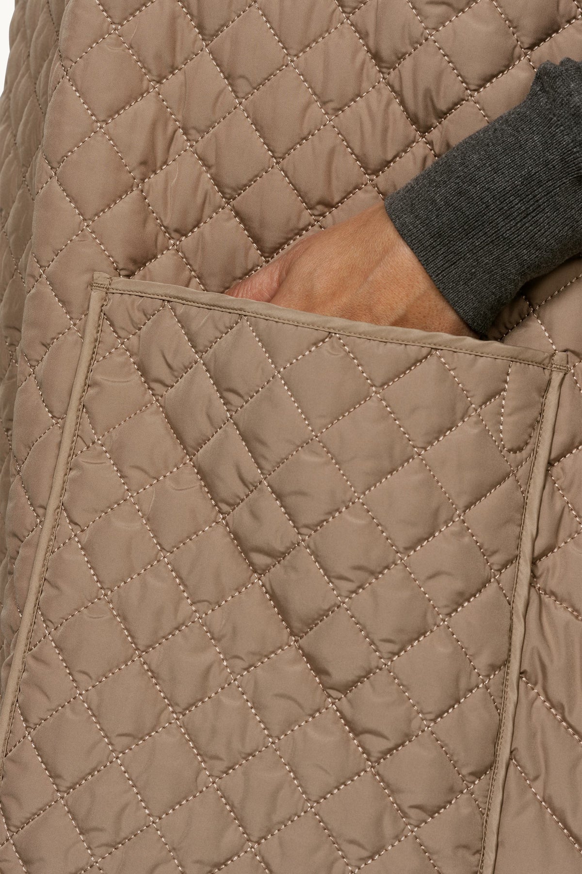 Quilted Poncho - Sepia Tint