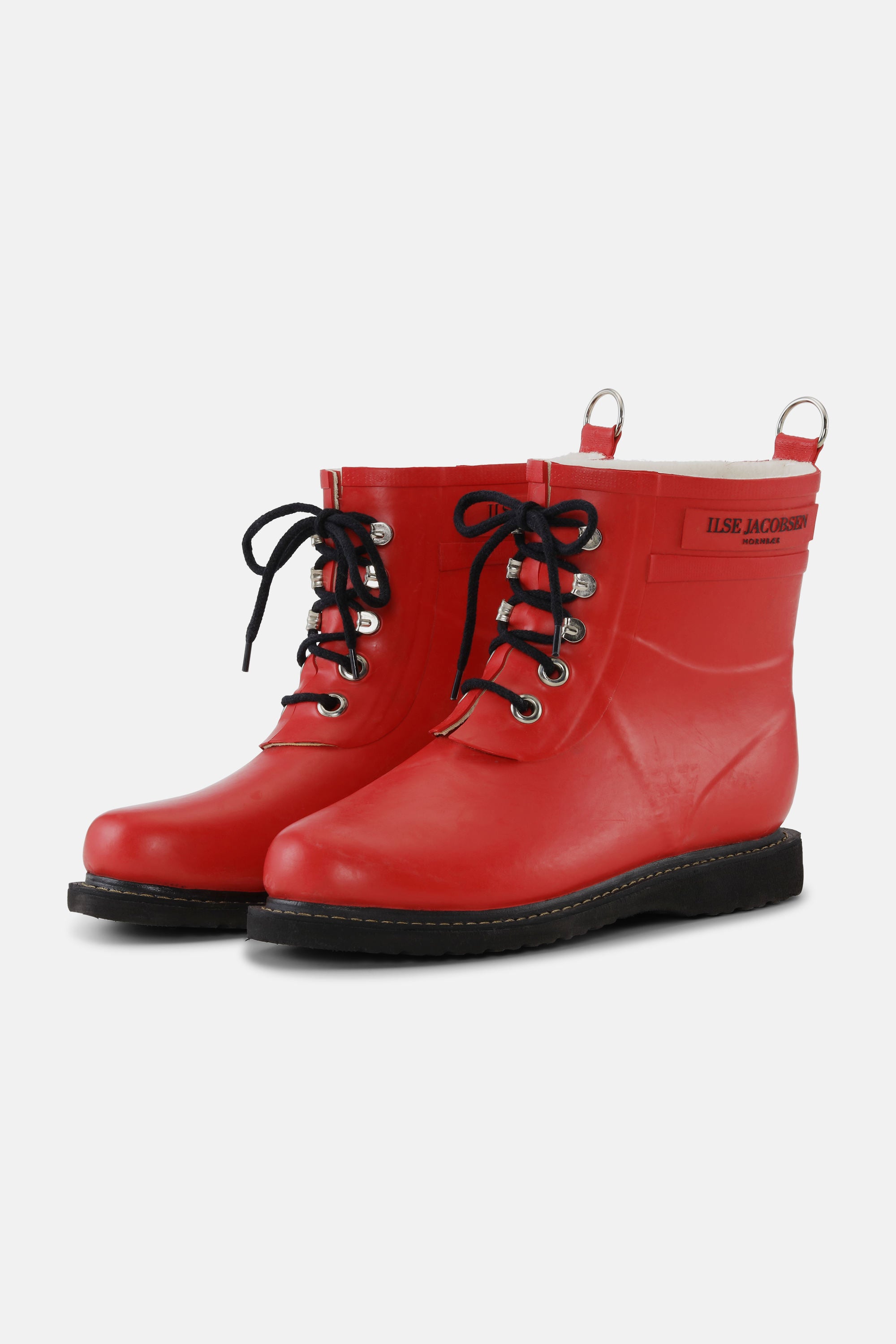 Short Rubber Boots - Deep Red