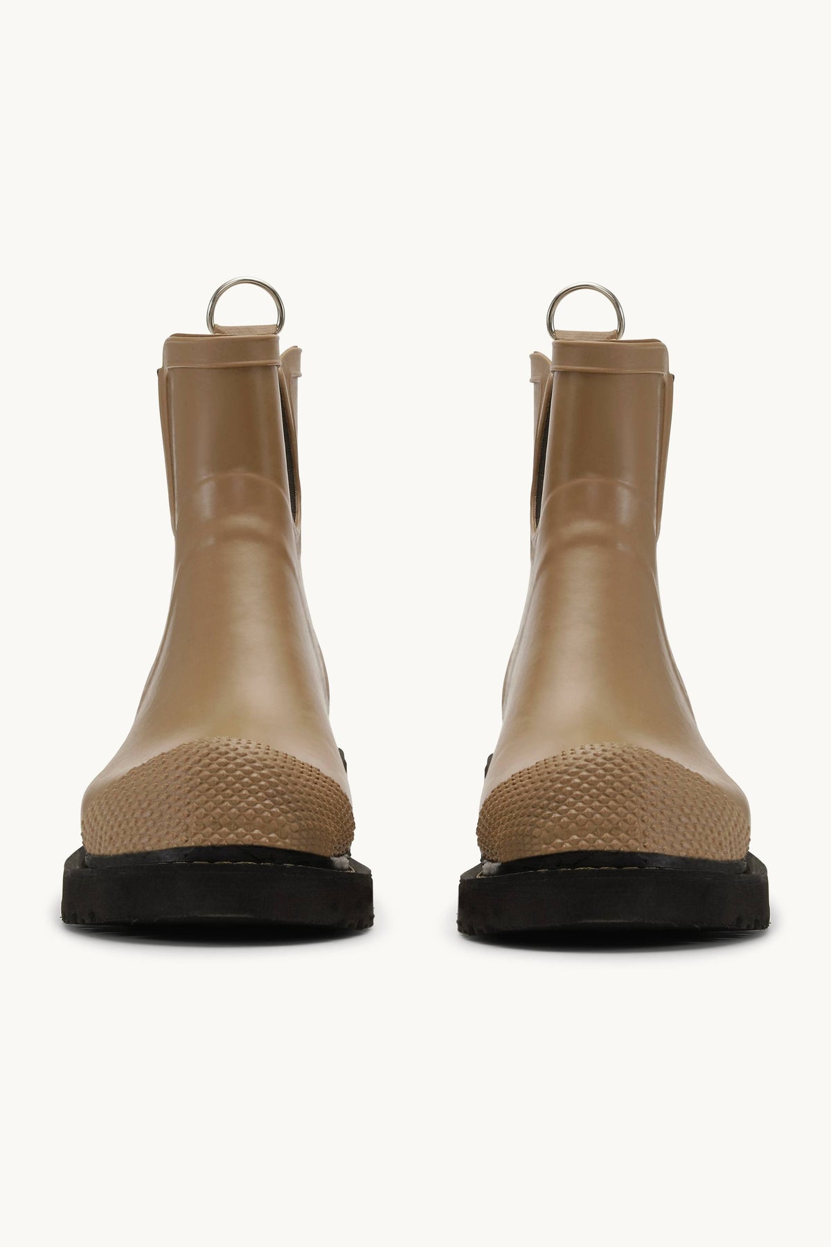 Short Rubber Boots With High Heel - Otter