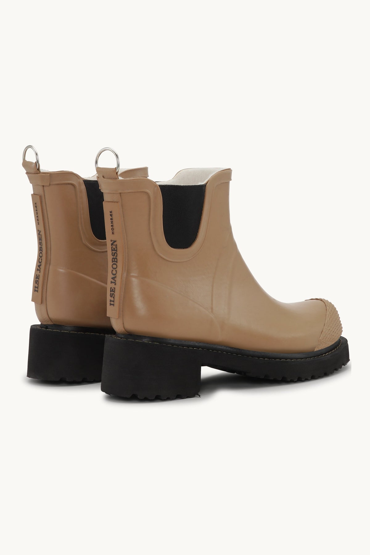 Short Rubber Boots With High Heel - Otter