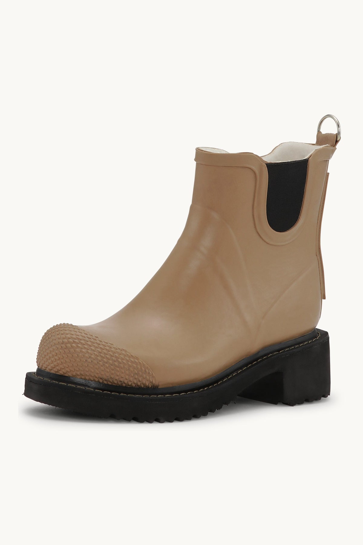 Short Rubber Boots With High Heel - Otter