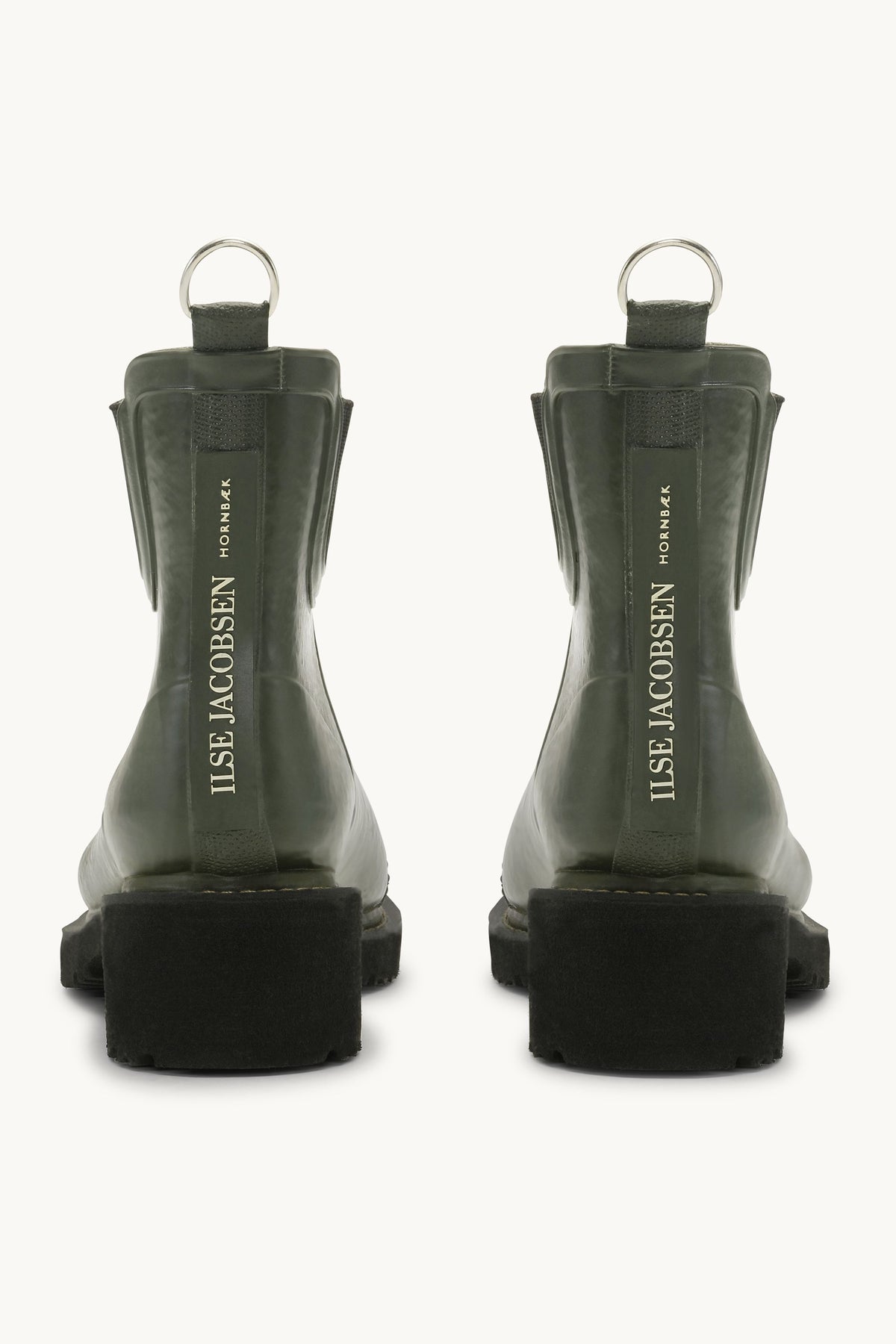 Short Rubber Boots With High Heel - Army