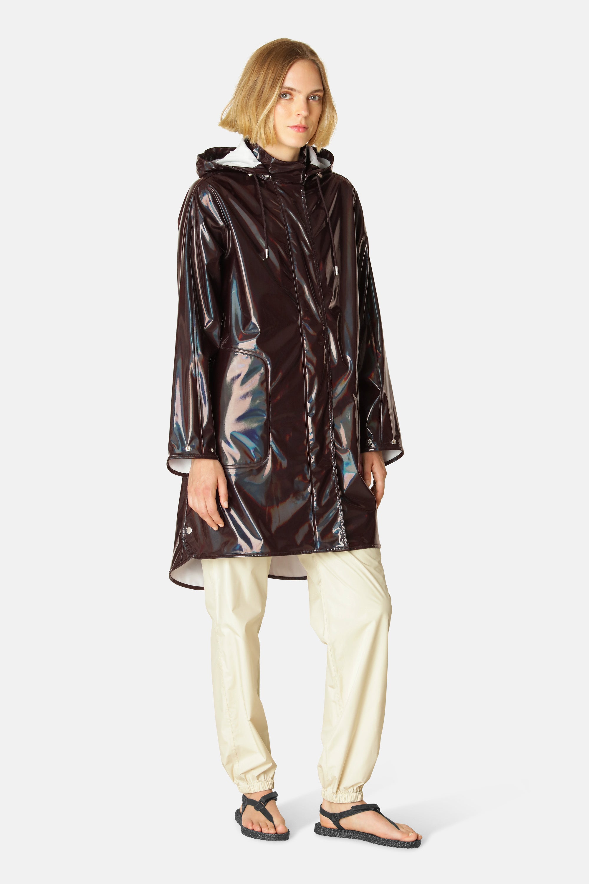 Long Raincoat Ganache