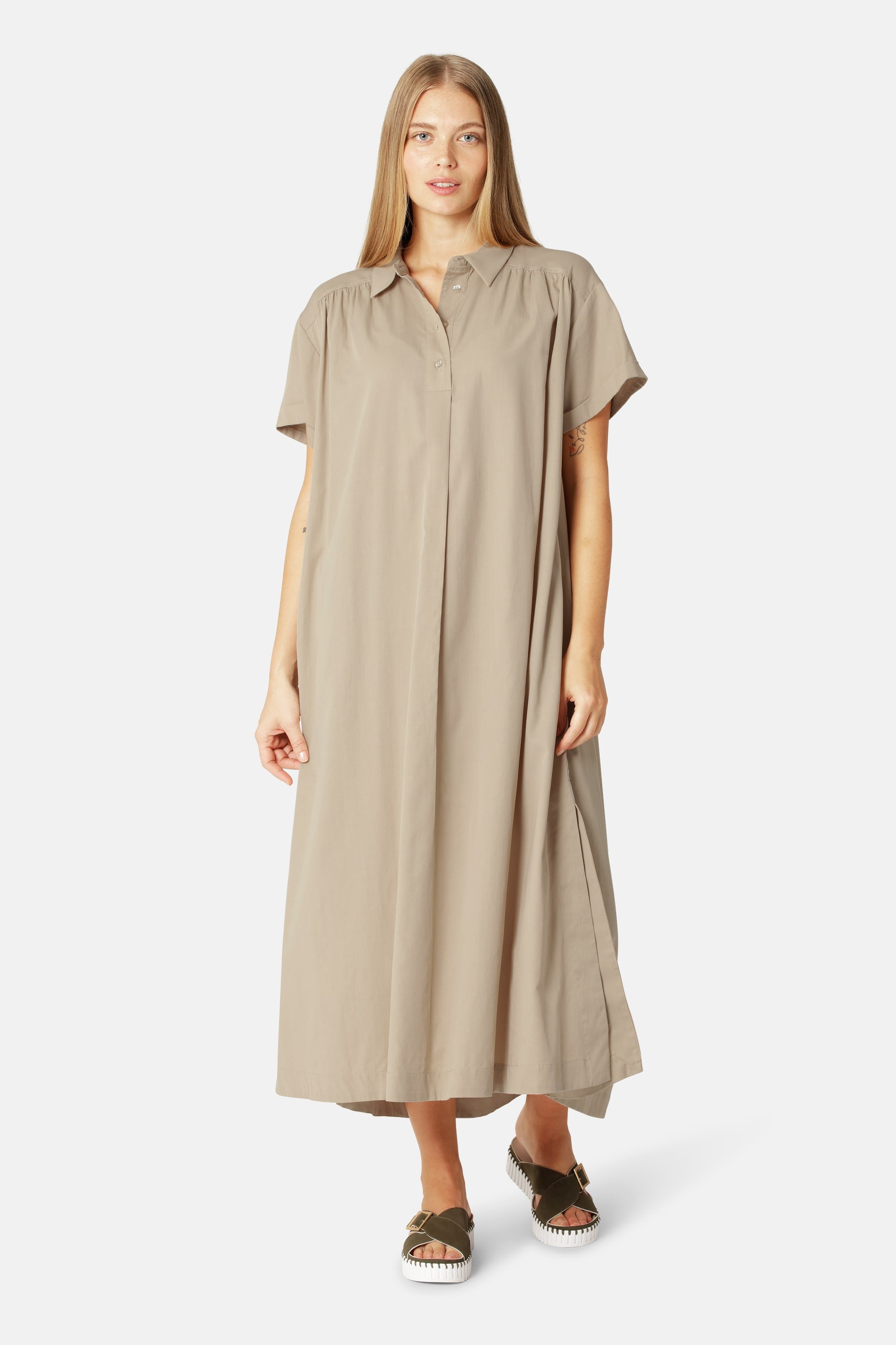 Long Dress A-line - White Pepper