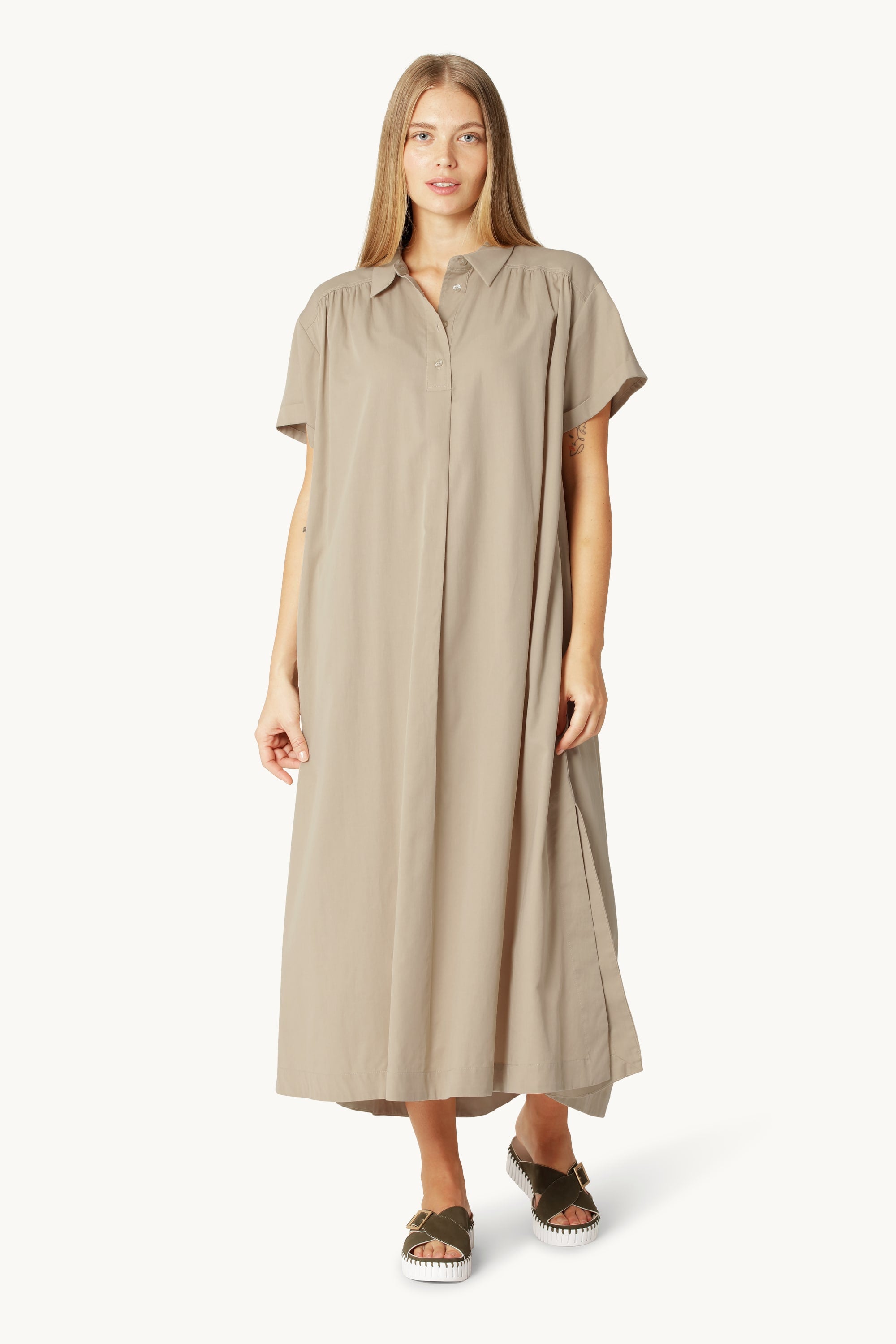 Long Dress A-line - White Pepper