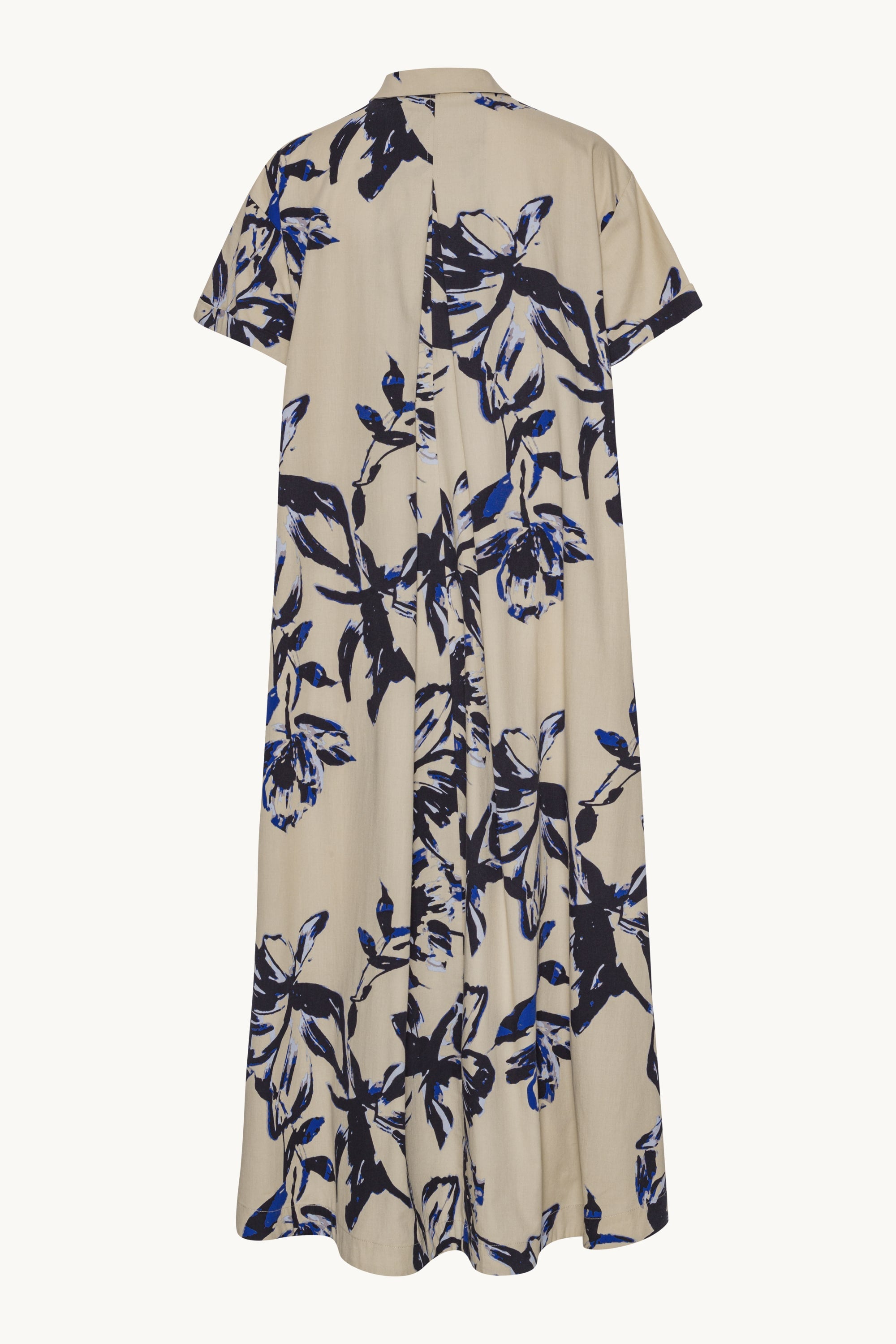 Long Dress A-line - Sand Artsy Stroke Flower