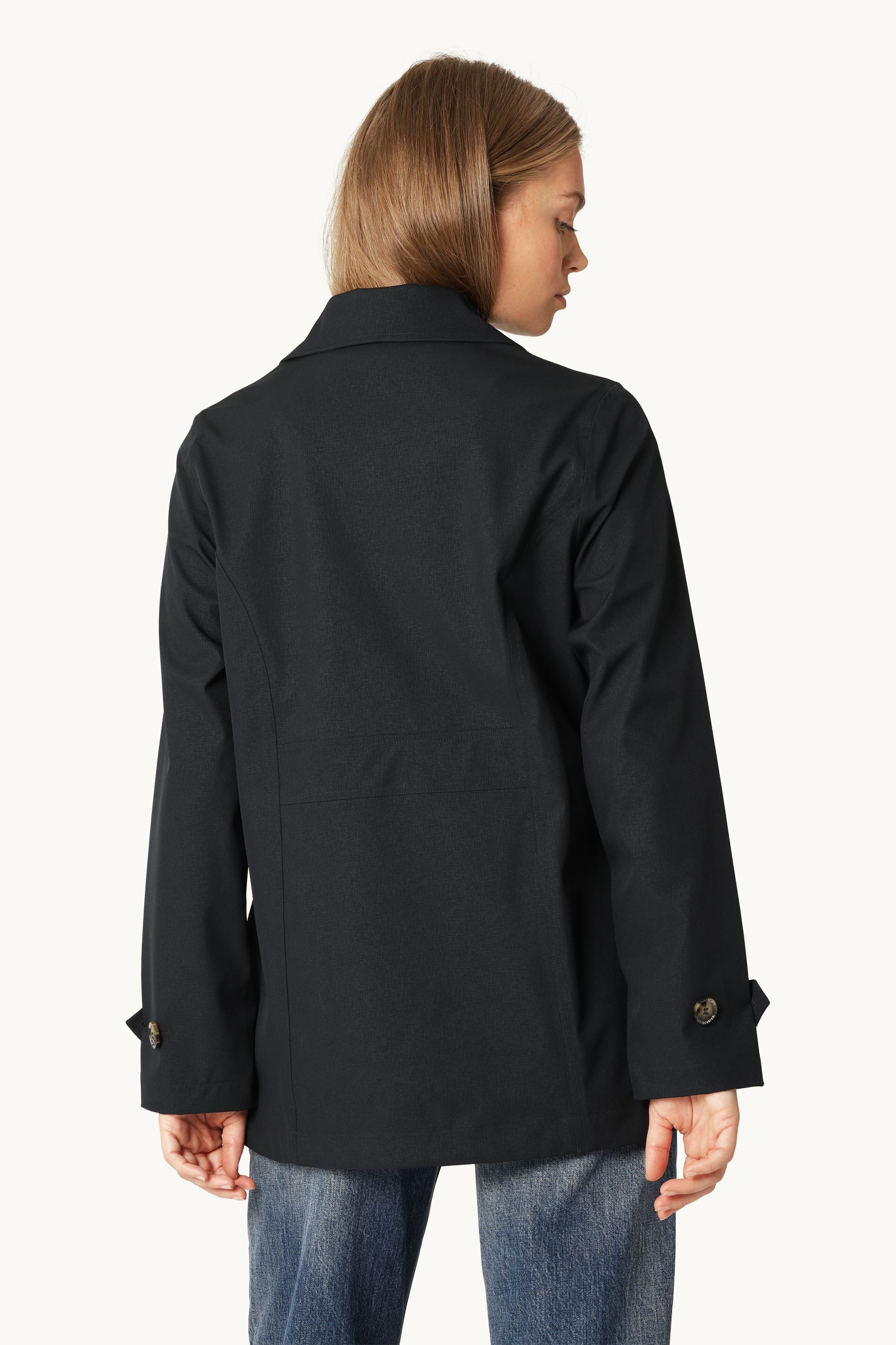 Rain Peacoat - Dark Indigo