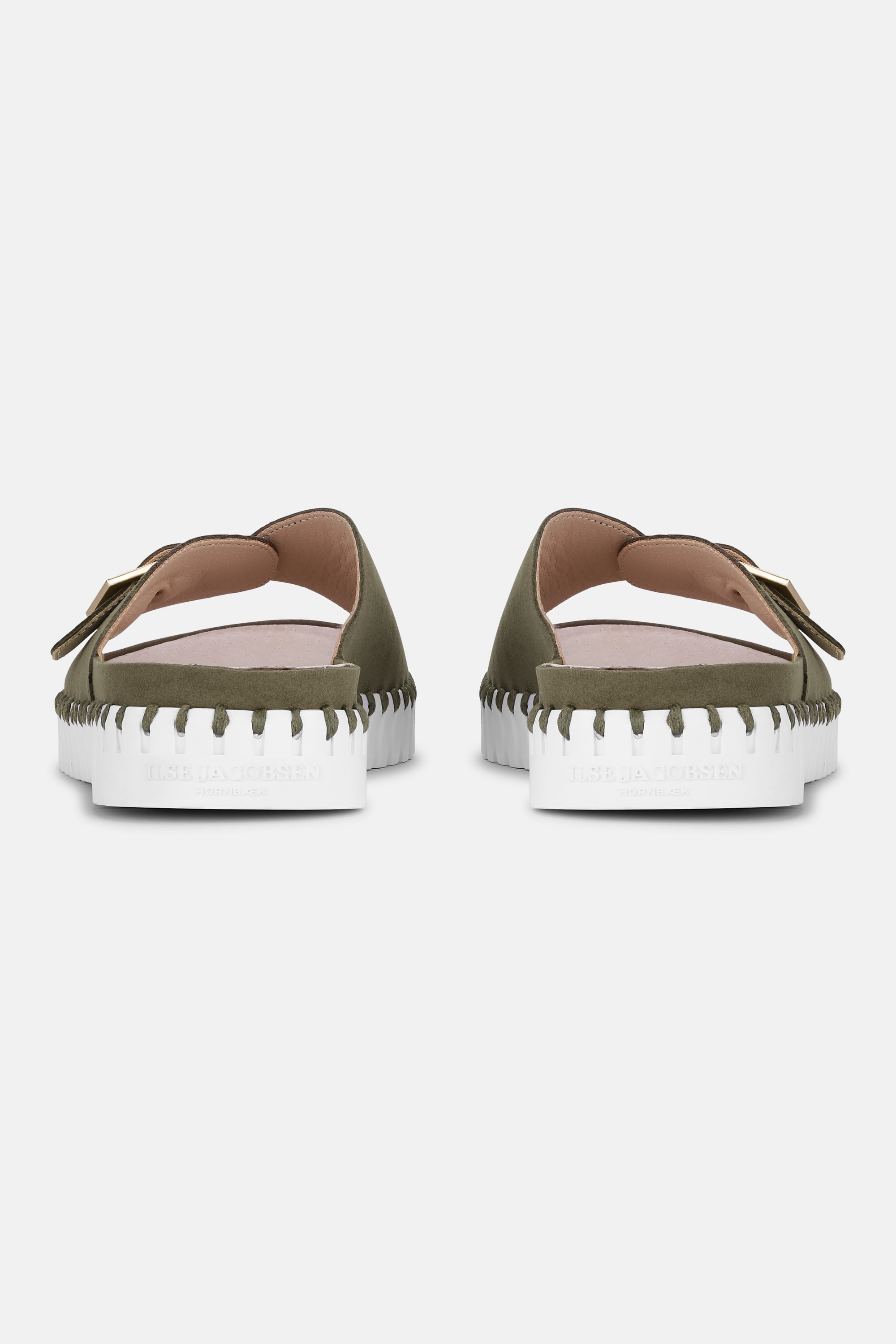 Sandals Buckle - Deep Olive White